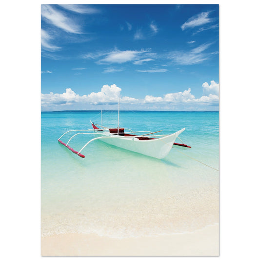Boat on Bantanya Island, Philippines Poster A4 (21x29.7 cm ) No Border