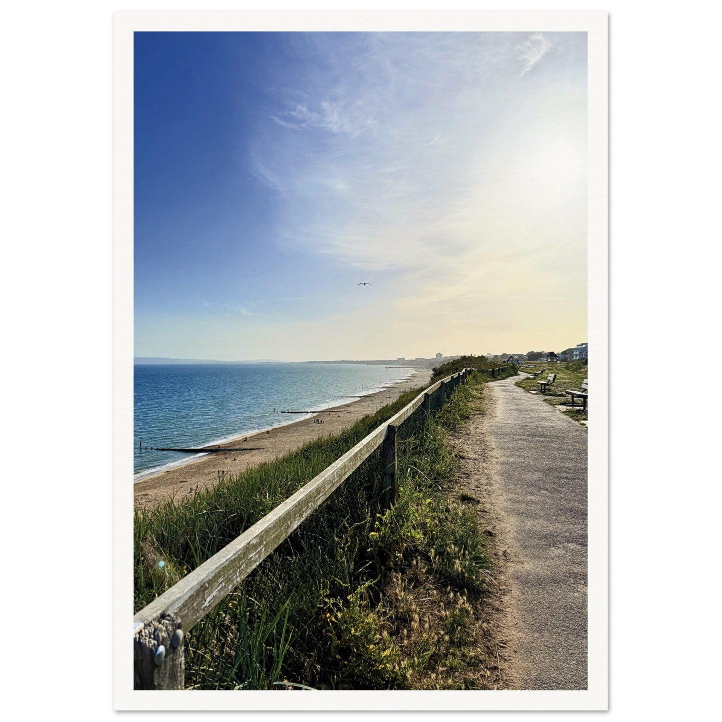 Southbourne Beach Bournemouth, UK Poster A3 (29.7 x 42 cm) Border