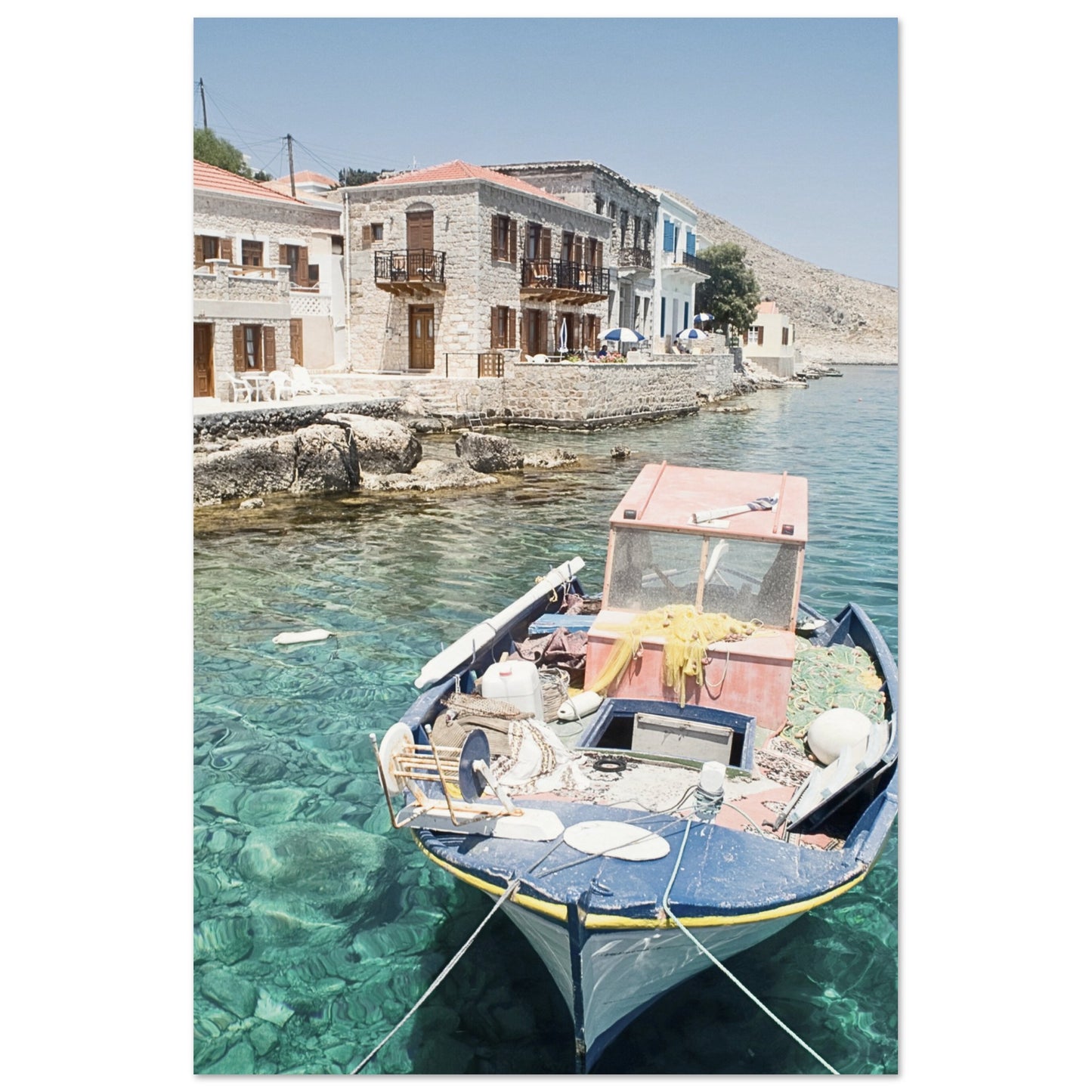 Shores of Crete Fishing Boat Poster