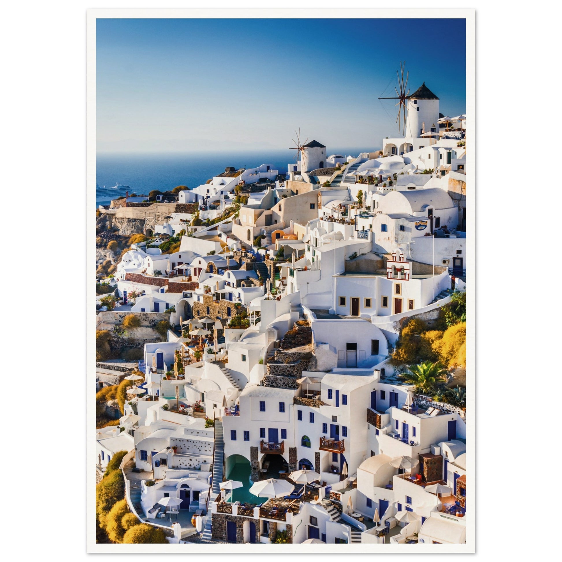 Whitewashed Buildings of Mykonos Poster