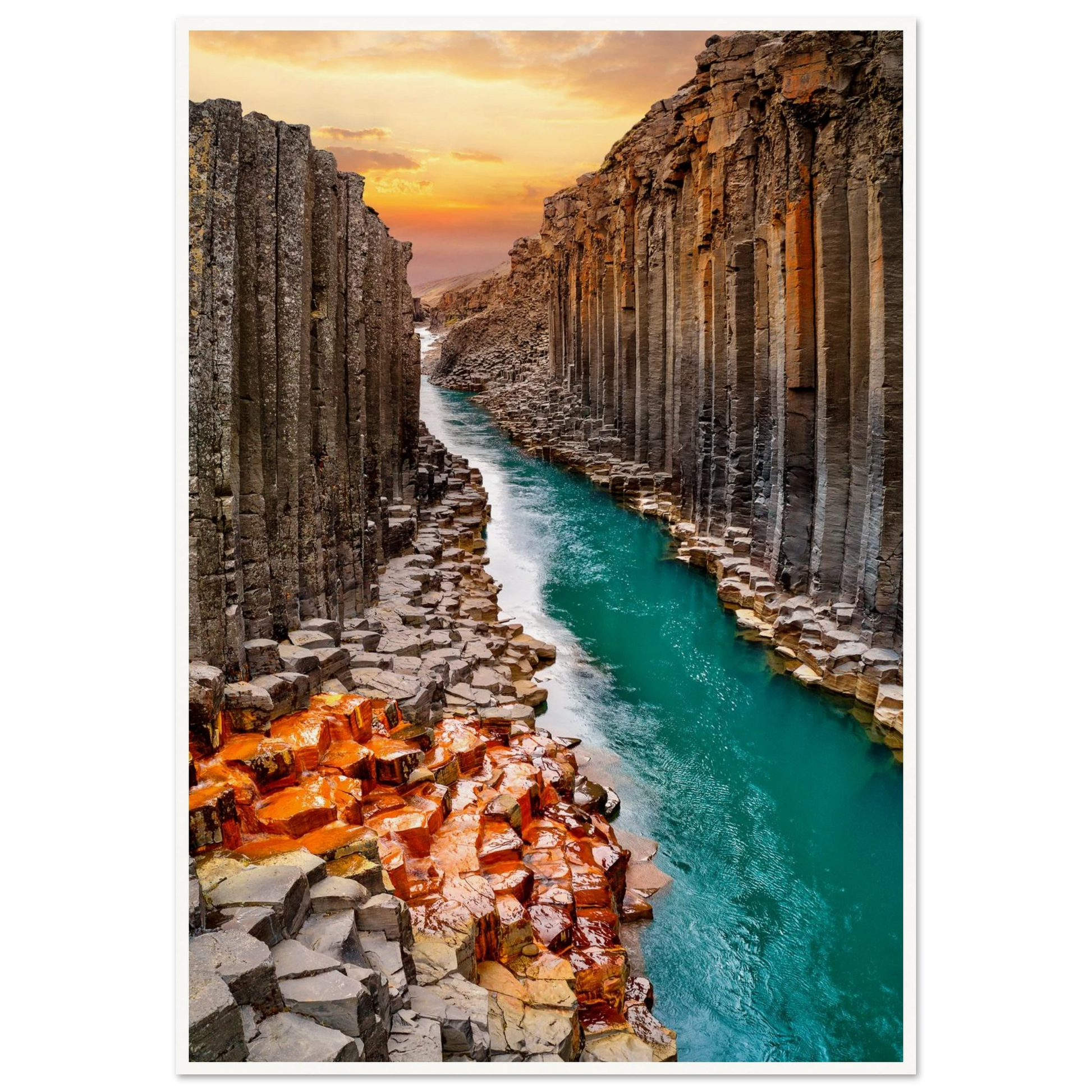 Iceland Rock Walls Poster 70x100 cm 28x40″ Border