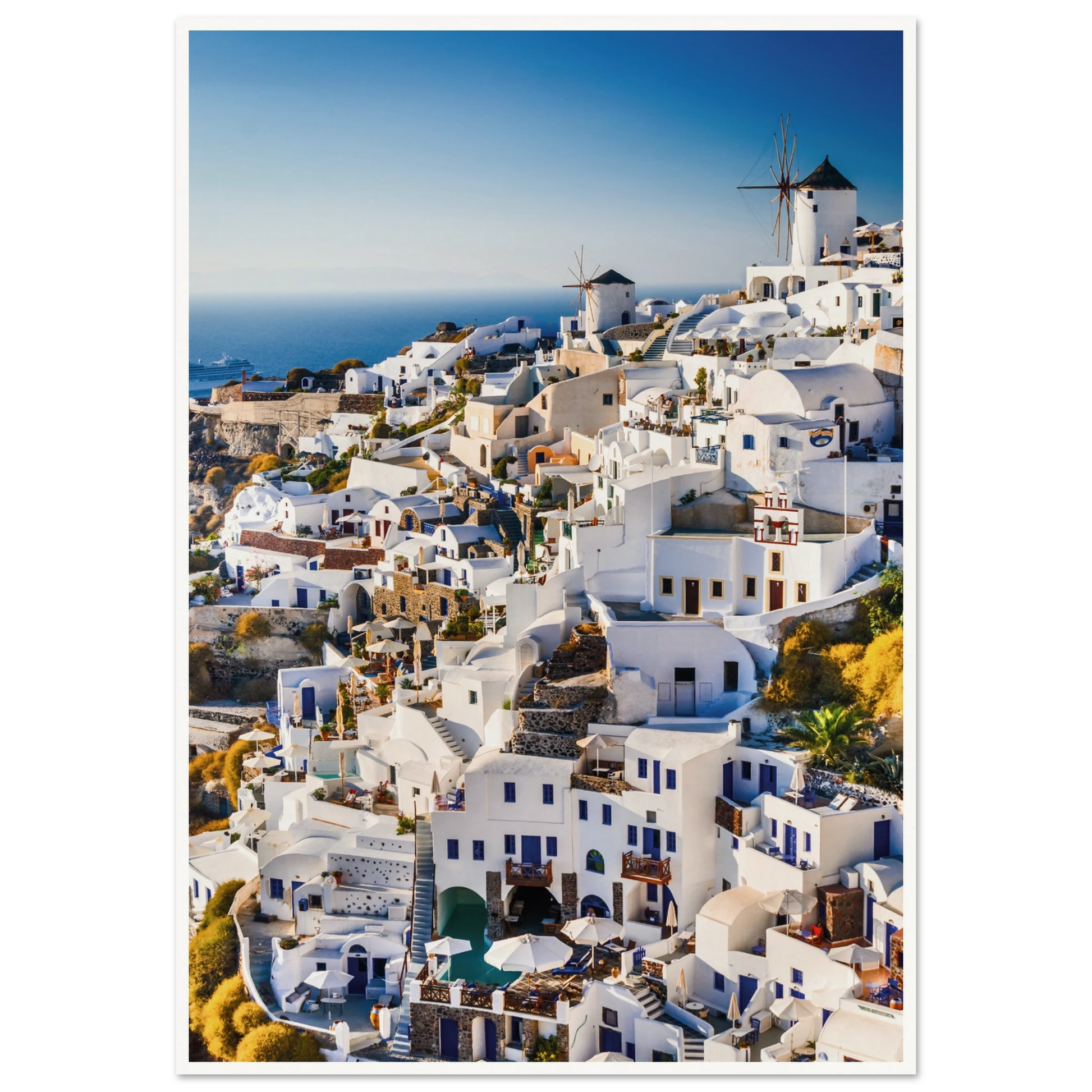 Whitewashed Buildings of Mykonos Print