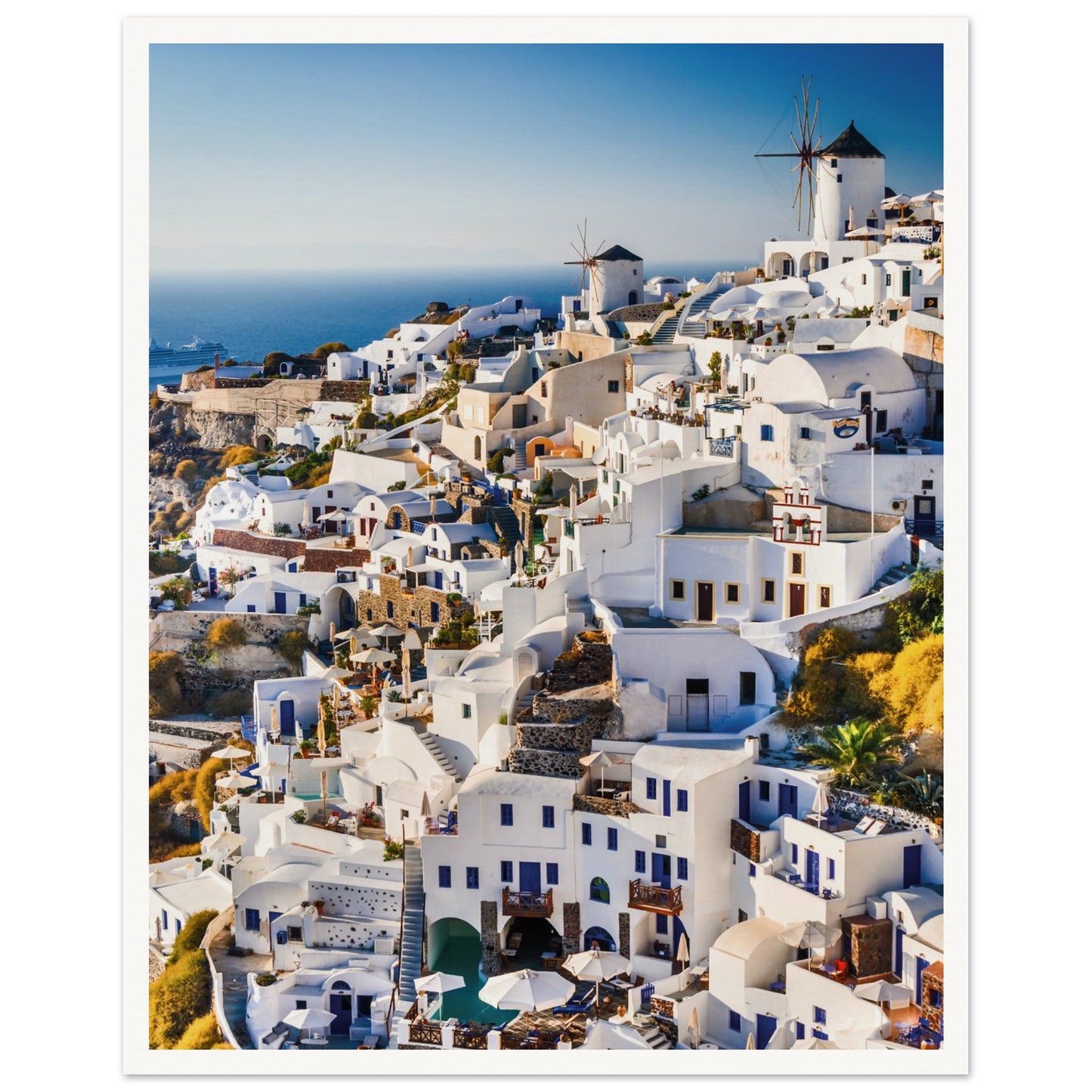 Whitewashed Buildings of Mykonos Poster