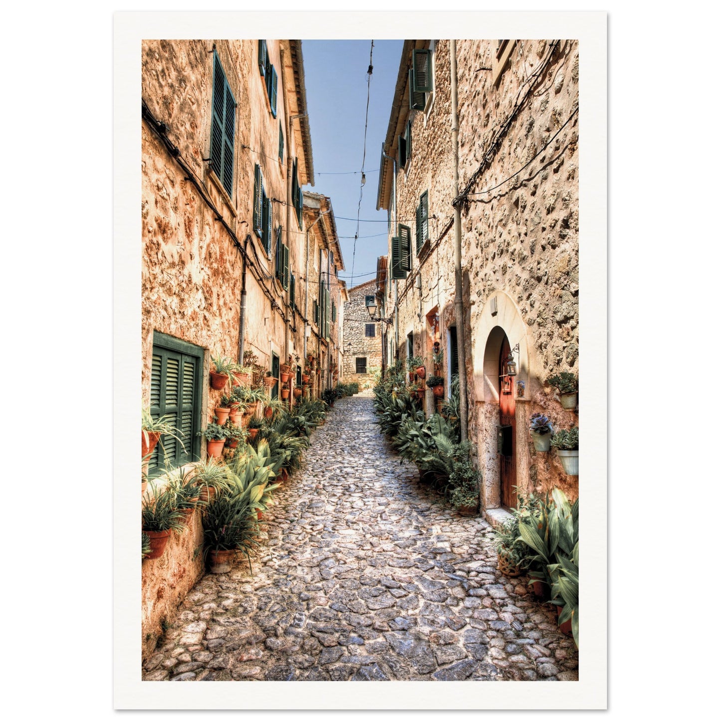 Valldemossa Hill Top Village Majorca Poster A4 (21x29.7 cm) Border
