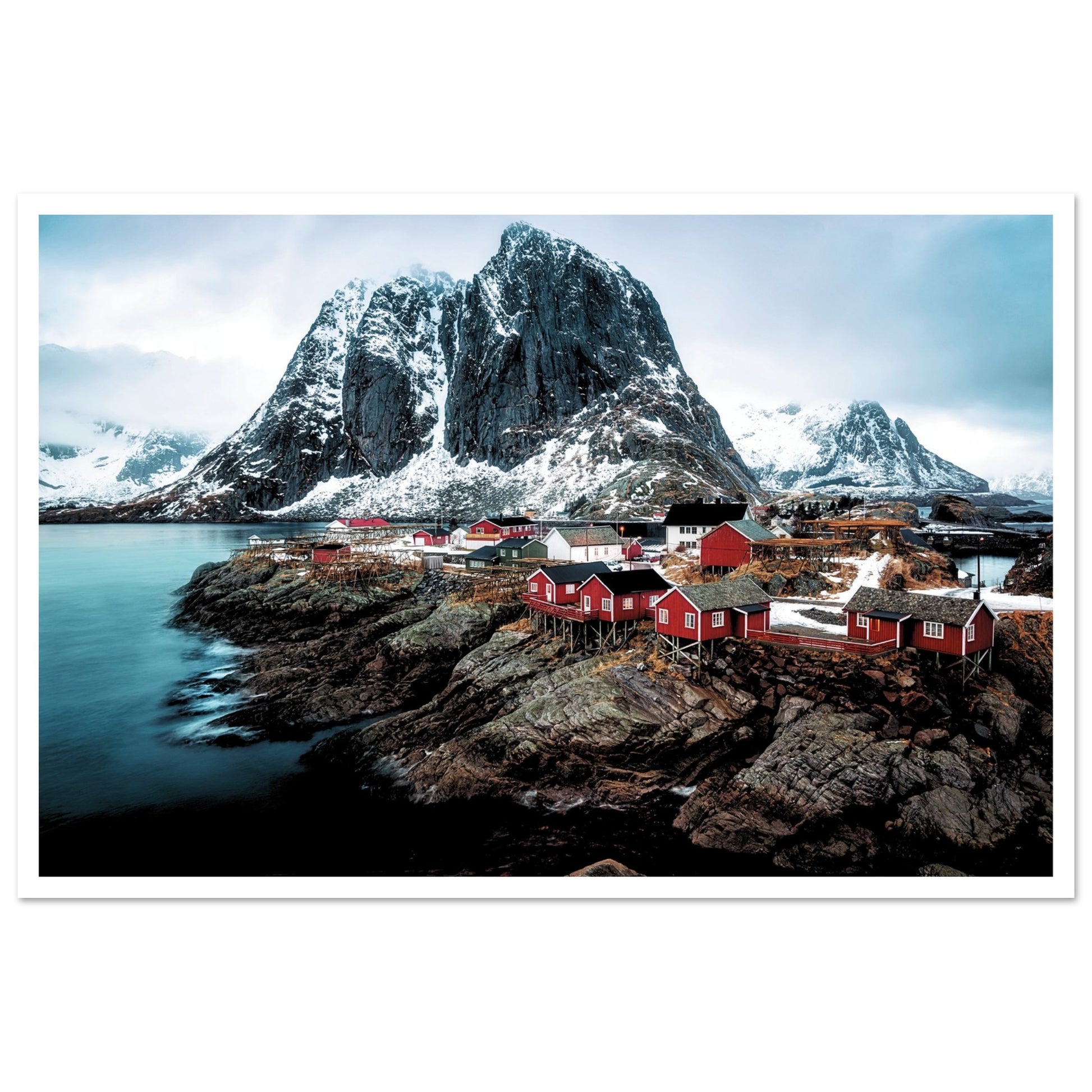The Village Reine in Norway Print 40x60 cm 16x24″ Border