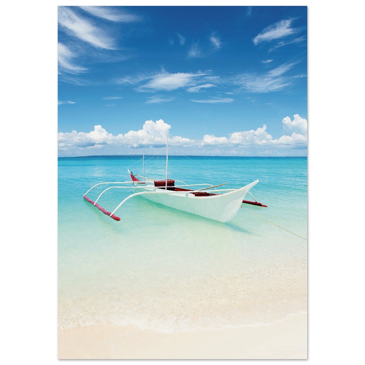 Boat on Bantanya Island, Philippines Print A1 (59.4 x 84.1 cm) No Border