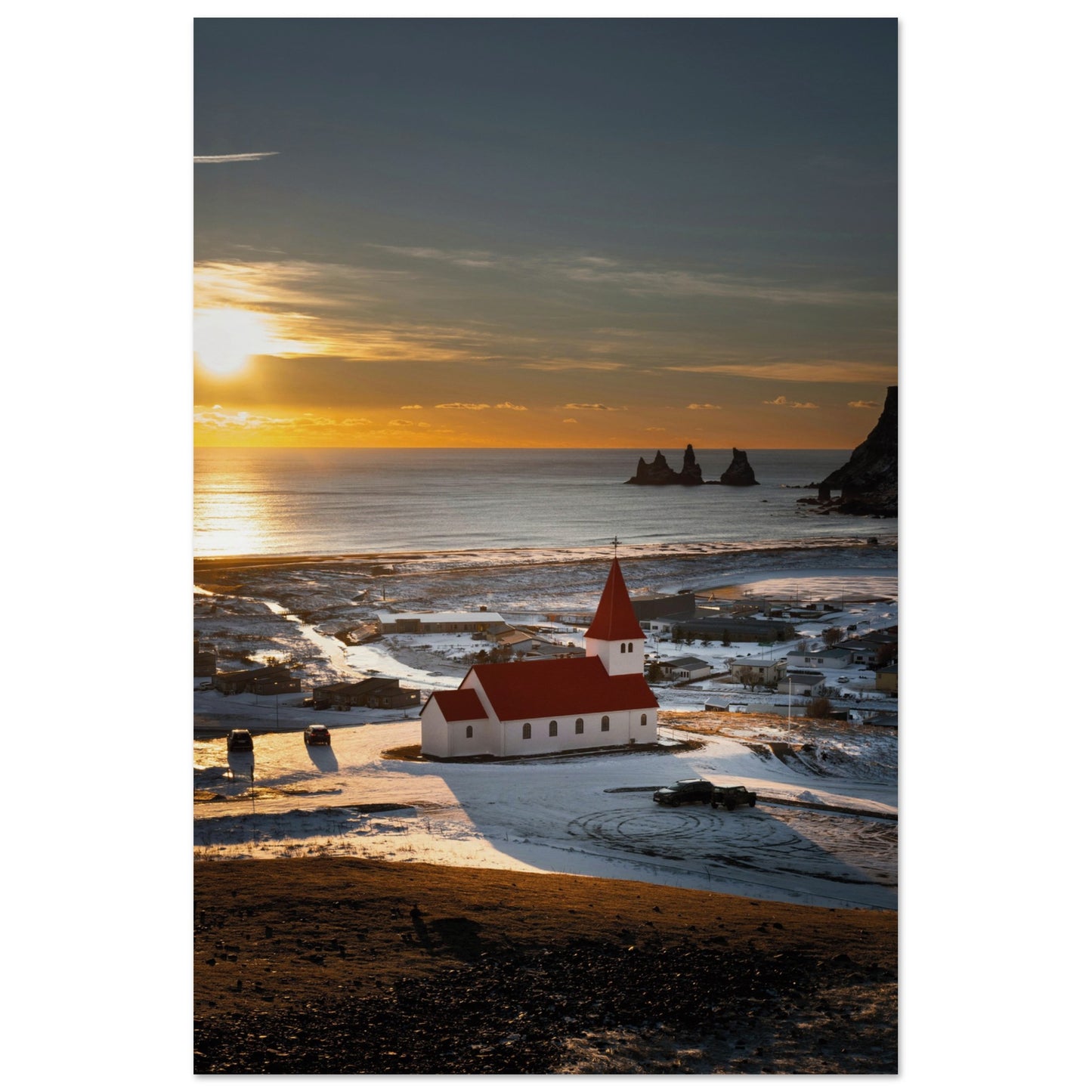 Vík í Mýrdal Red Roof Church Iceland Poster