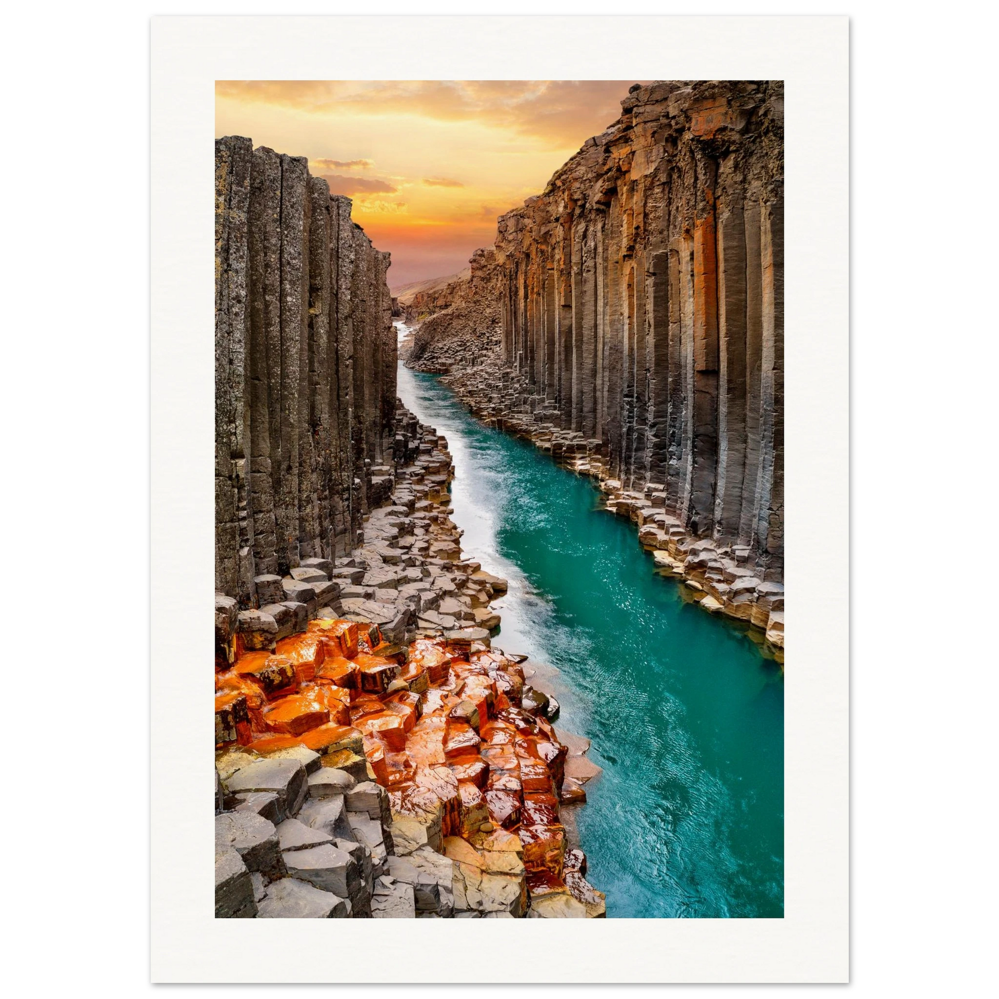 Iceland Rock Walls Poster 13x18 cm 5x7″ Border