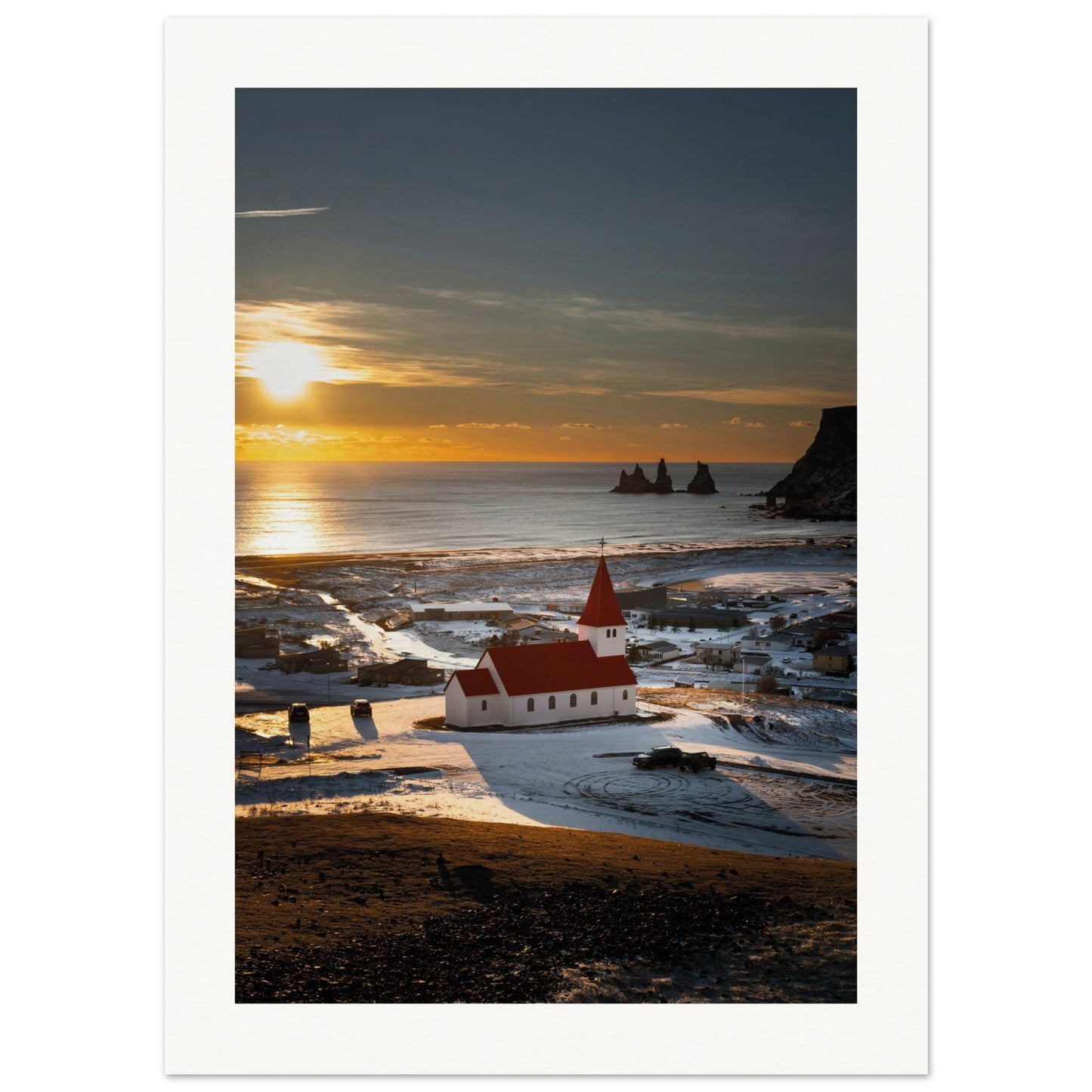 Vík í Mýrdal Red Roof Church Iceland Poster