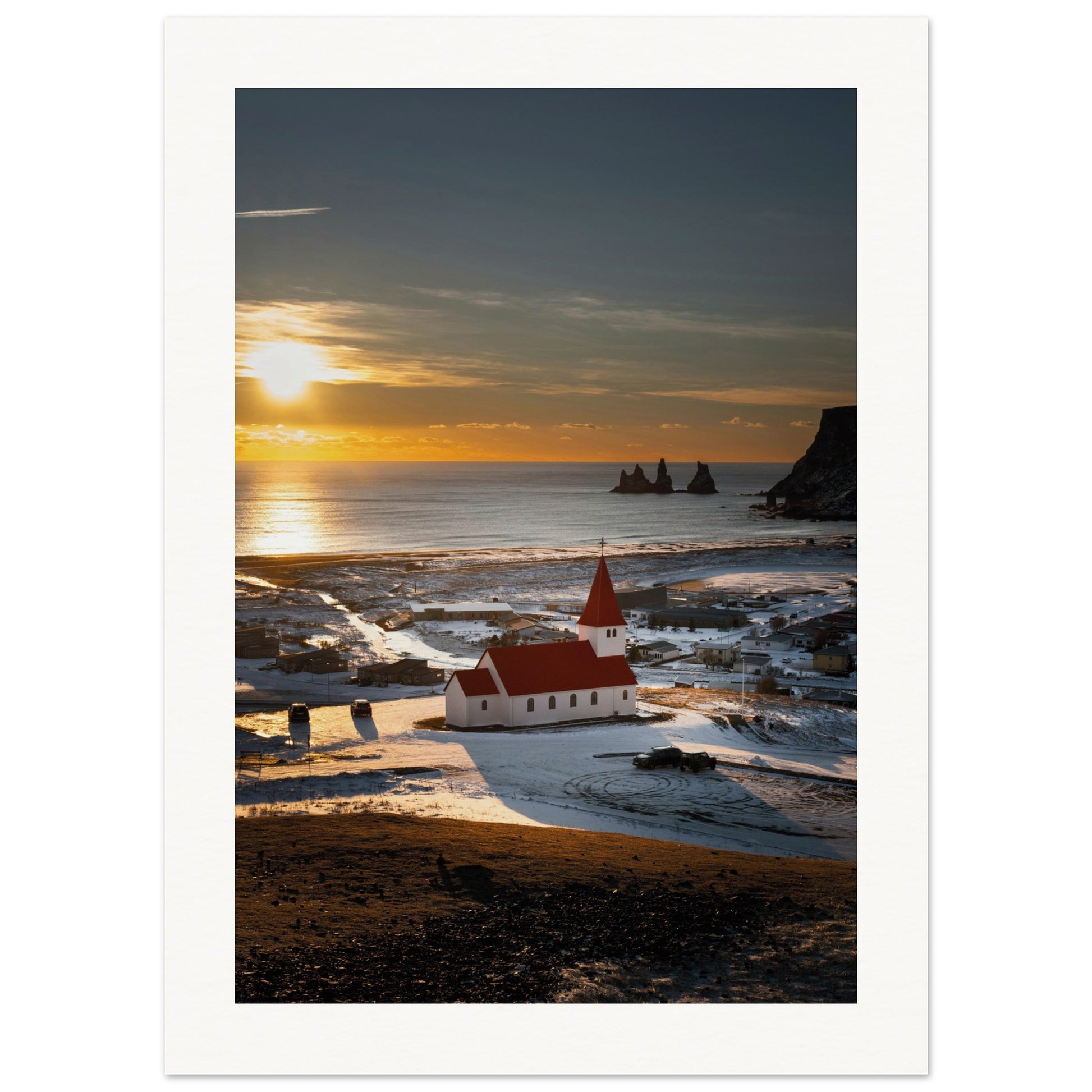 Vík í Mýrdal Red Roof Church Iceland Poster