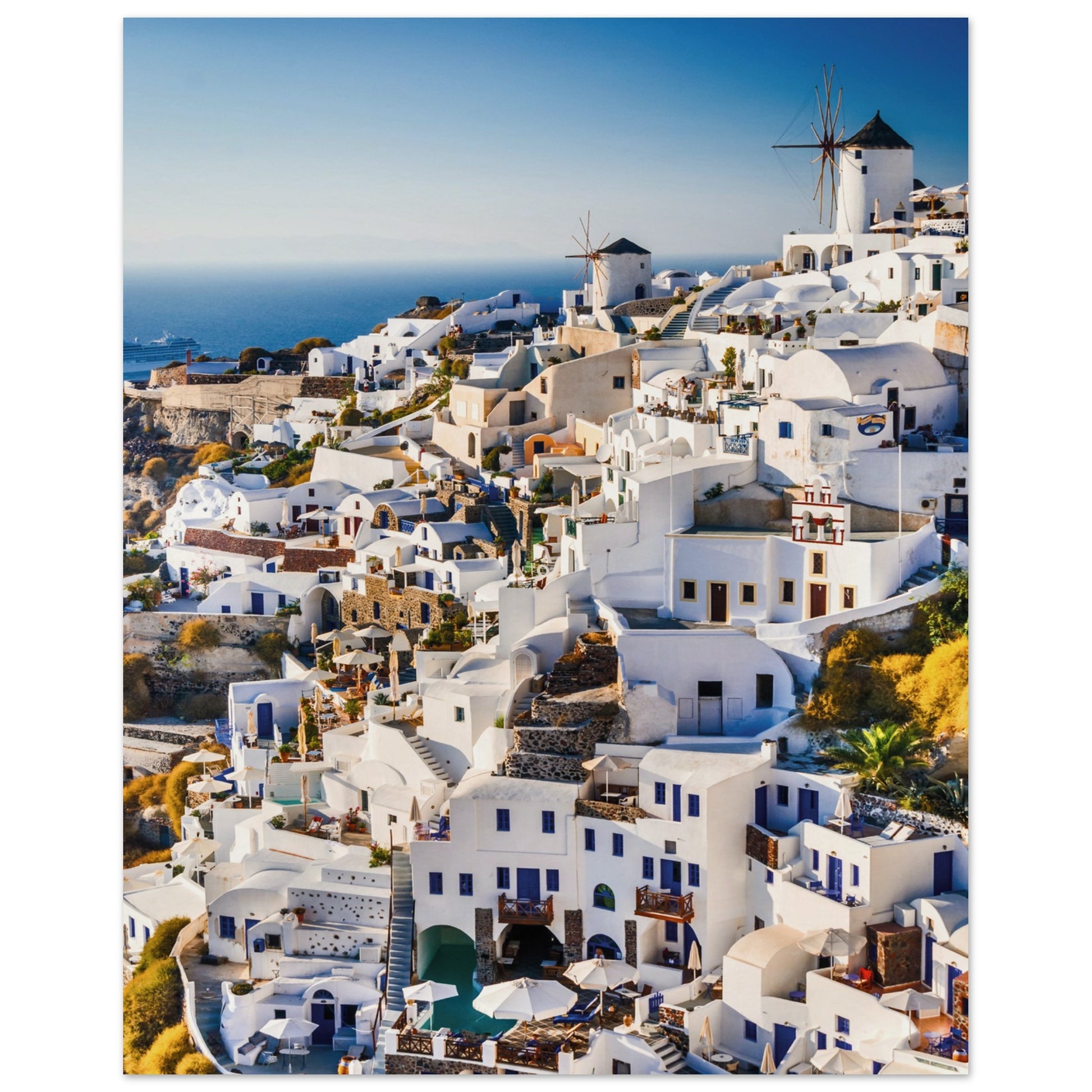Whitewashed Buildings of Mykonos Poster