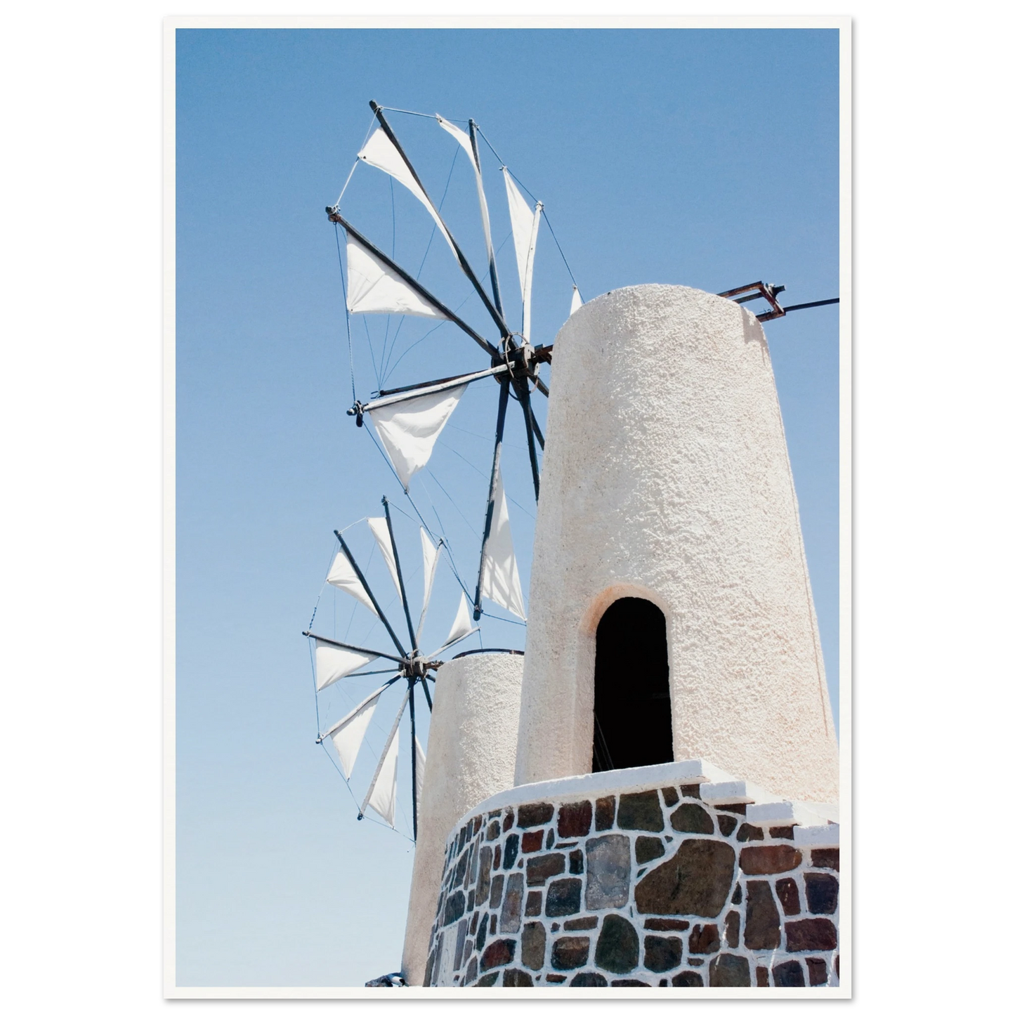 Mykonos Windmill Poster 70x100 cm 28x40″ Border