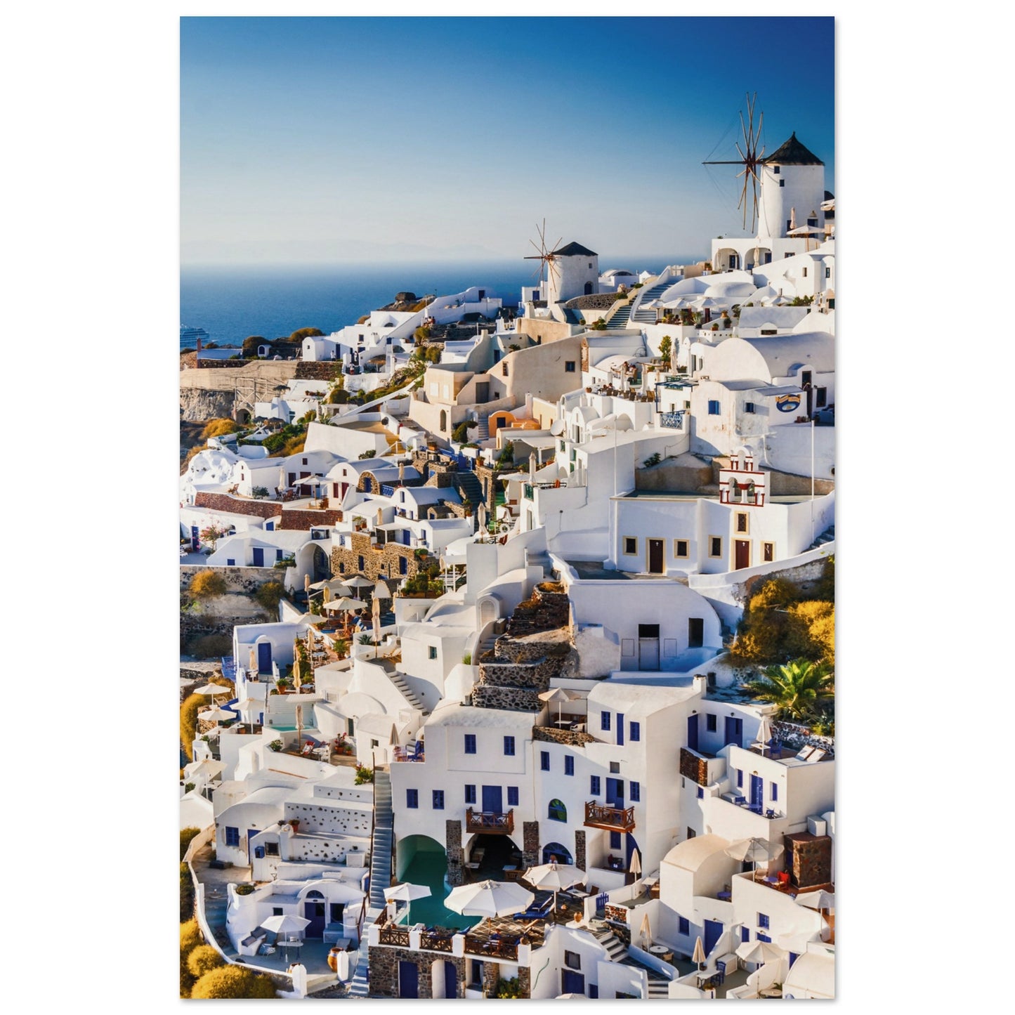 Whitewashed Buildings of Mykonos Poster