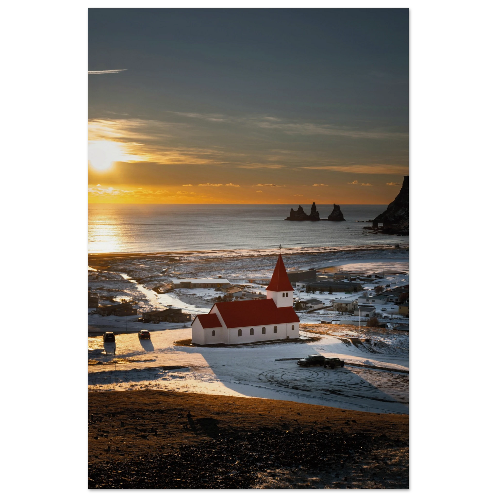 Vík í Mýrdal Red Roof Church Iceland Print