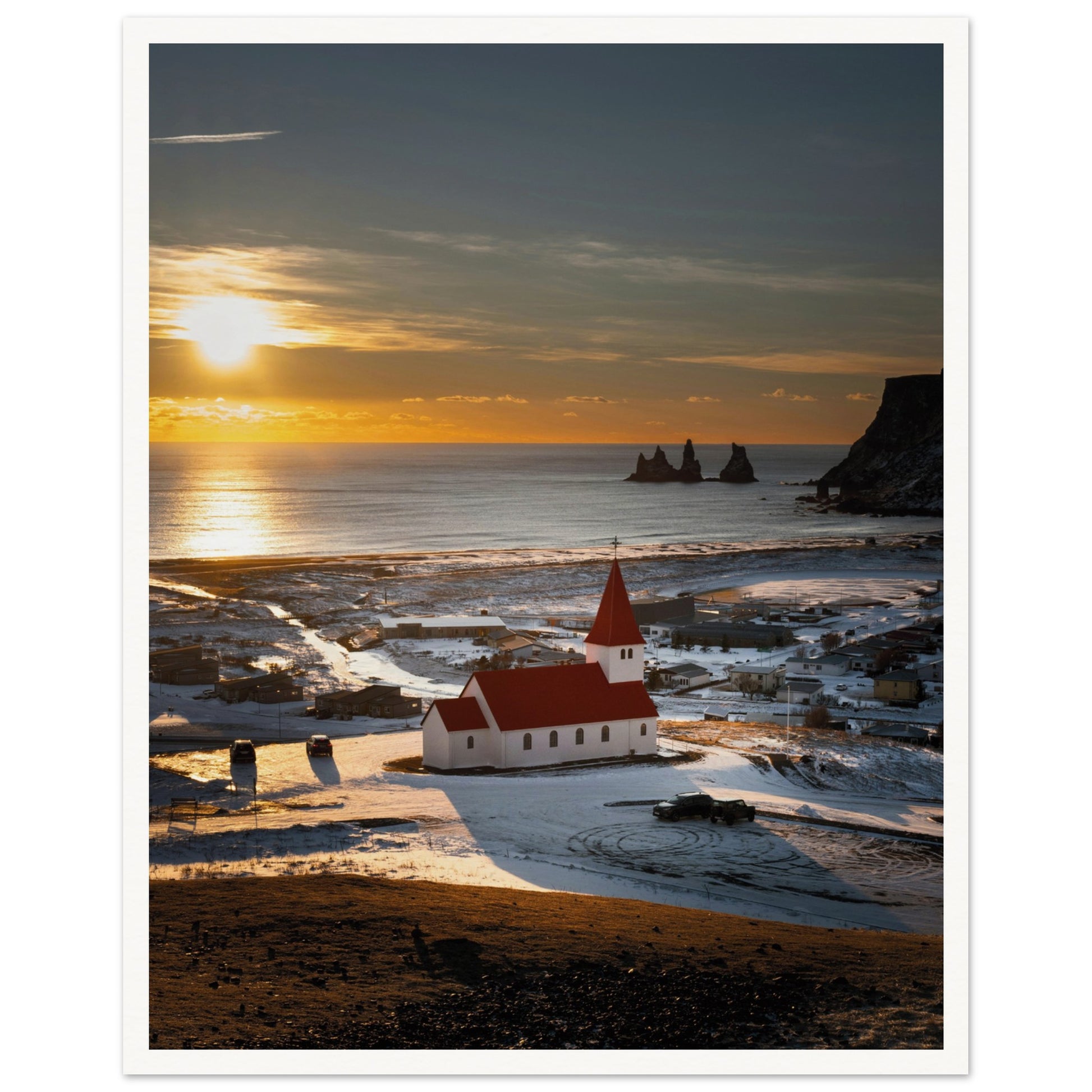Vík í Mýrdal Red Roof Church Iceland Poster