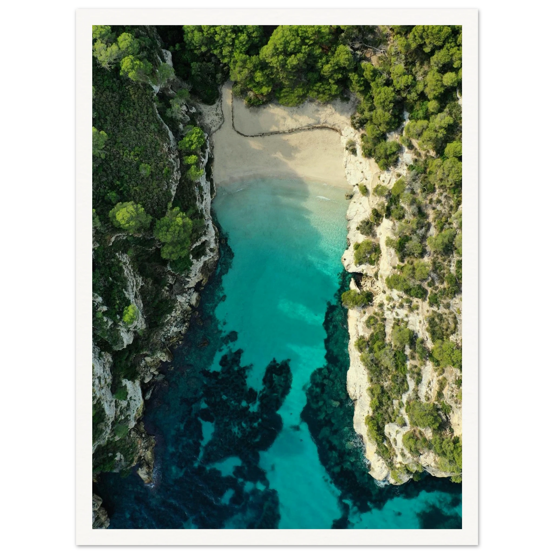 Menorca’s Turquoise Paradise Poster 30x40 cm 12x16″ Border