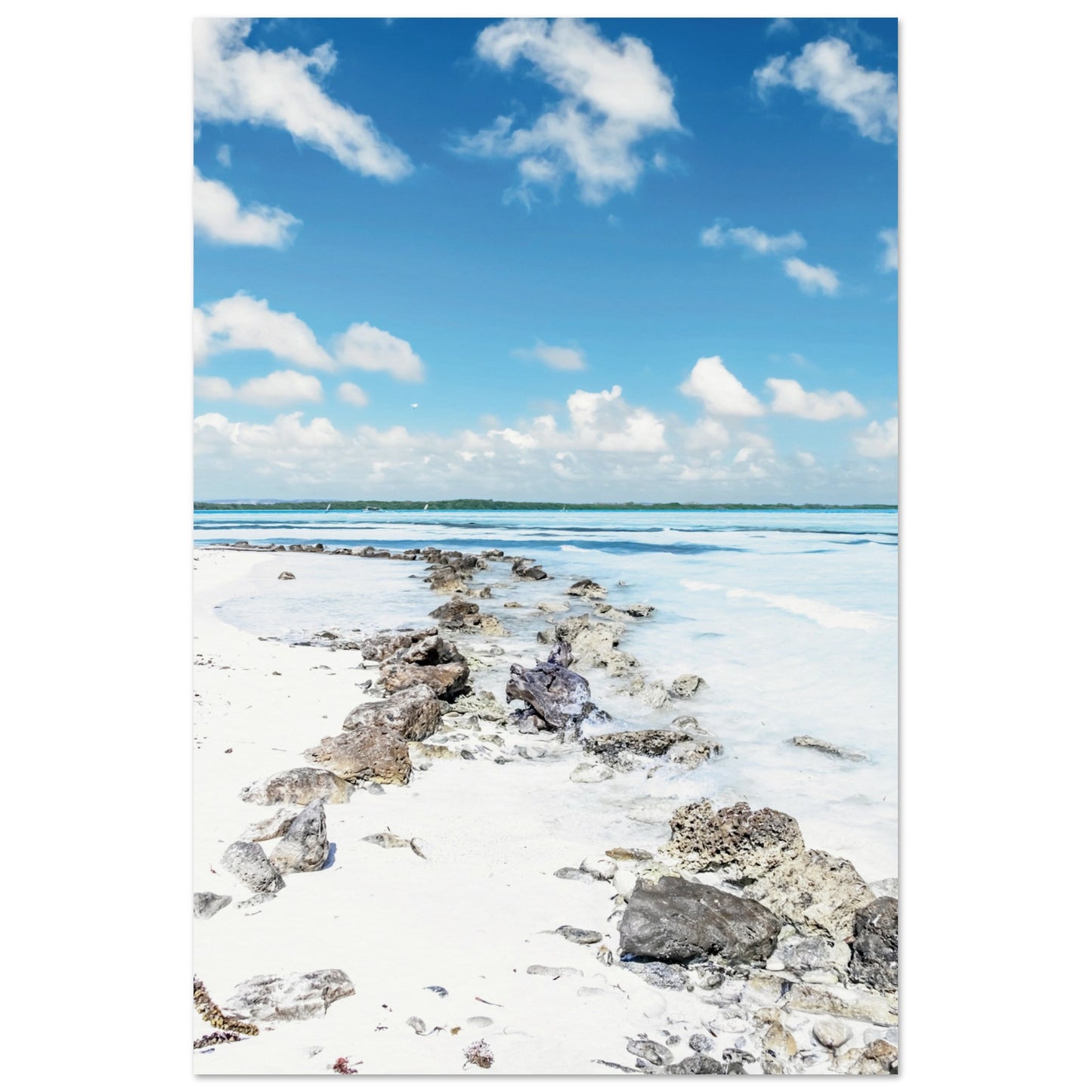 A Caribbean Sandy White Beach Poster 60x90 cm 24x36″ No Border