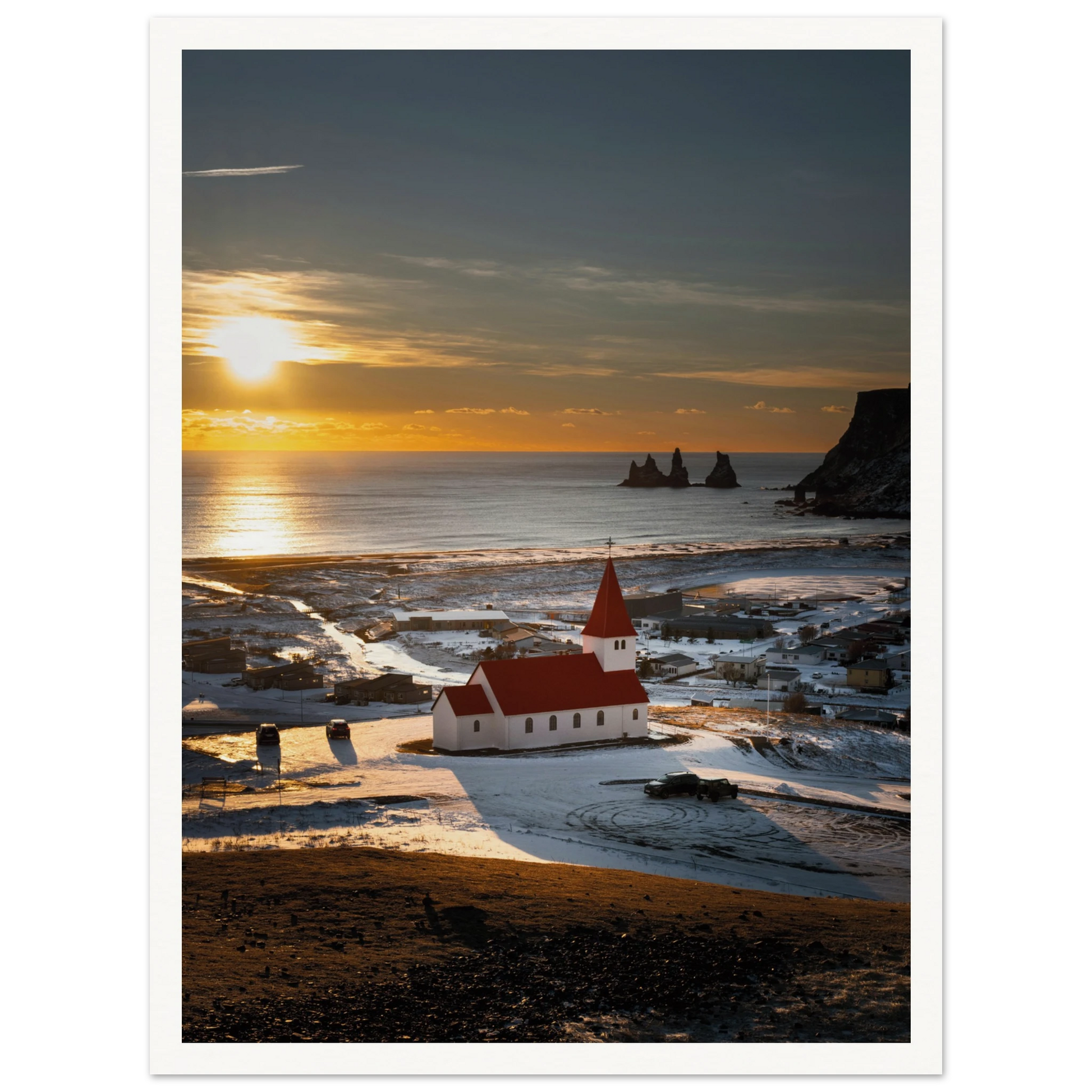 Vík í Mýrdal Red Roof Church Iceland Print