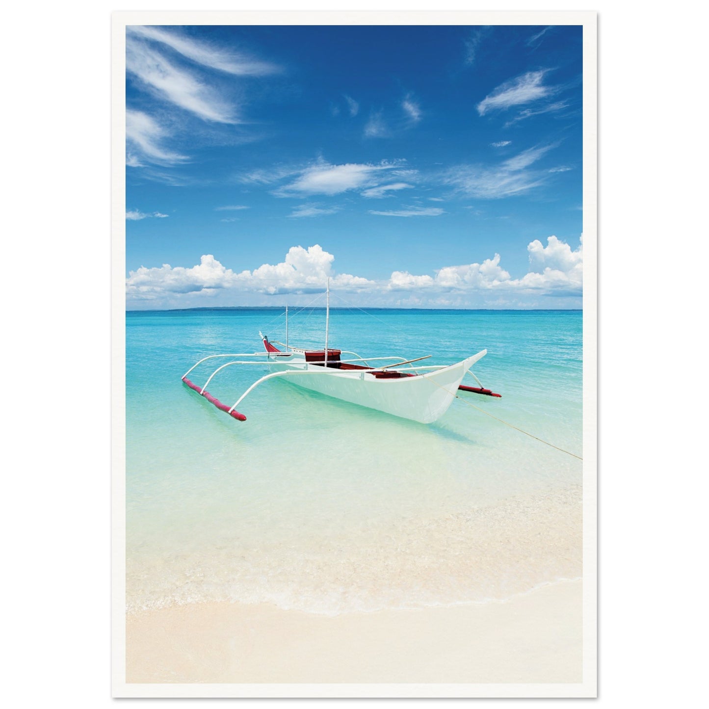 Boat on Bantanya Island, Philippines Print A2 (42 x 59.4 cm) Border