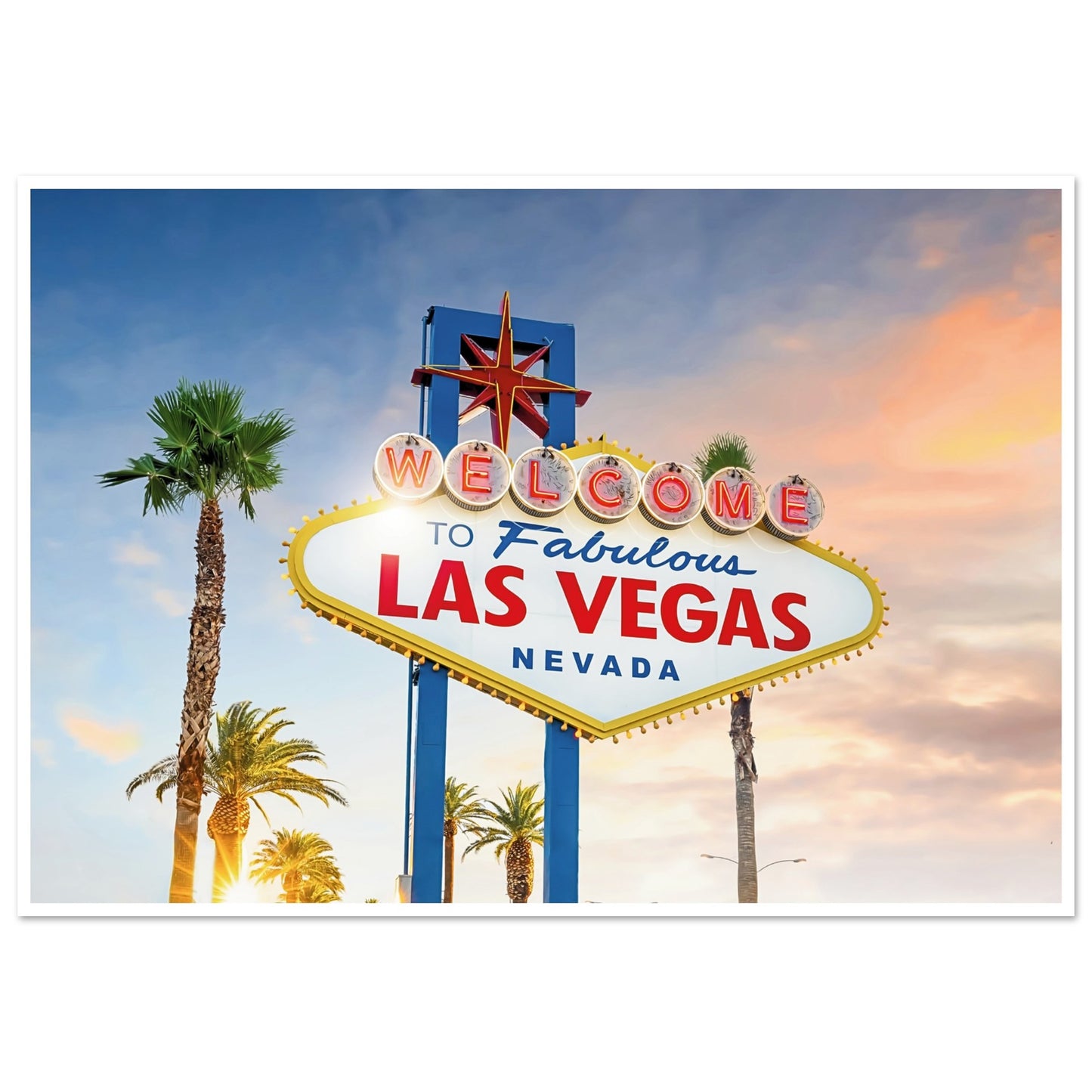 Las Vegas in Lights Sign Poster 70x100 cm 28x40″ Border