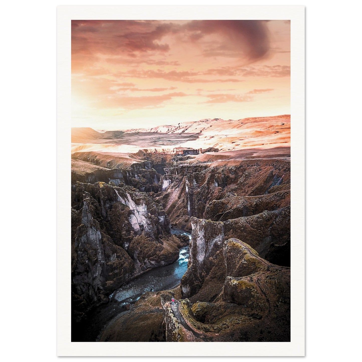 Fjaðrárgljúfur Canyon, Iceland Poster A4 (21x29.7 cm) Border