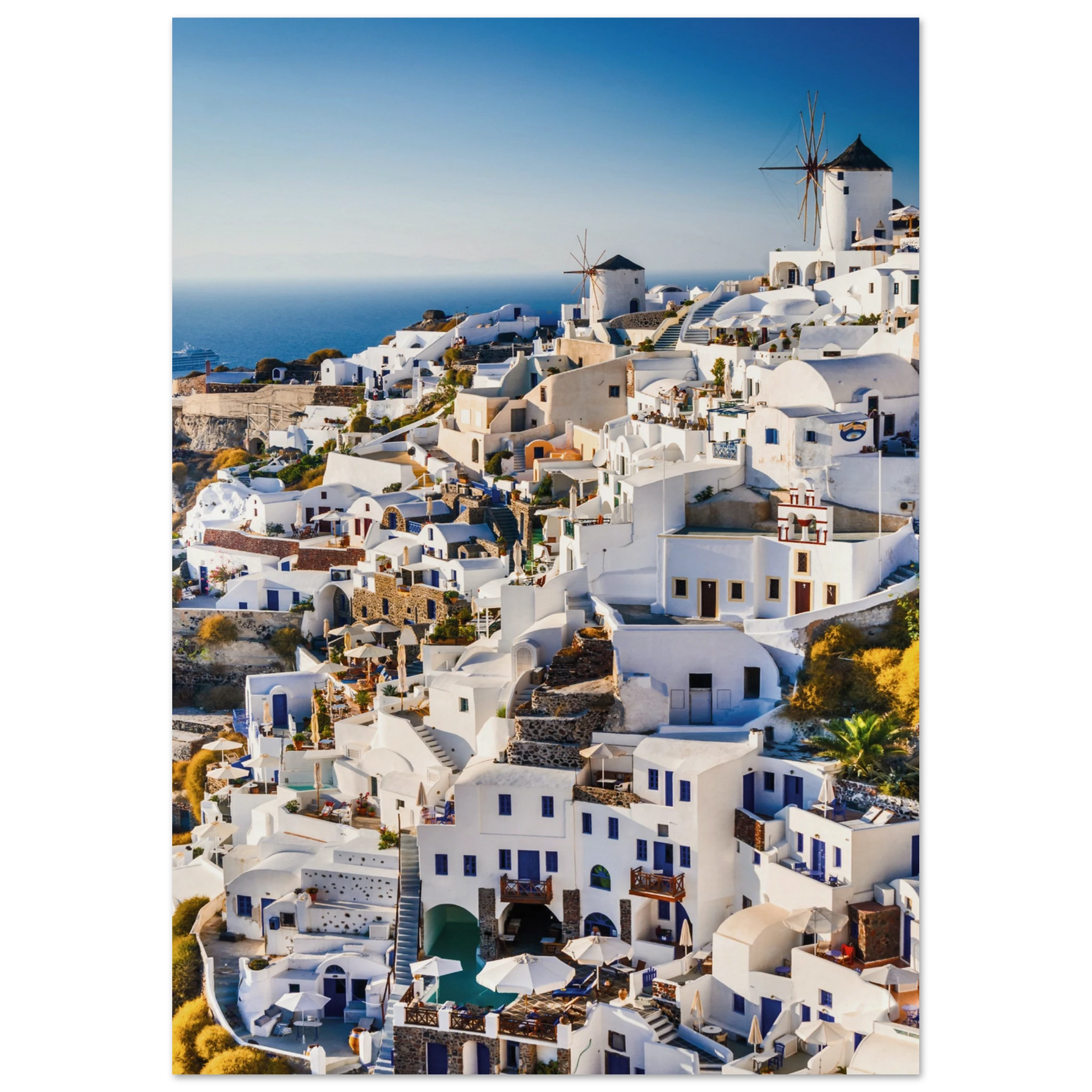 Whitewashed Buildings of Mykonos Print