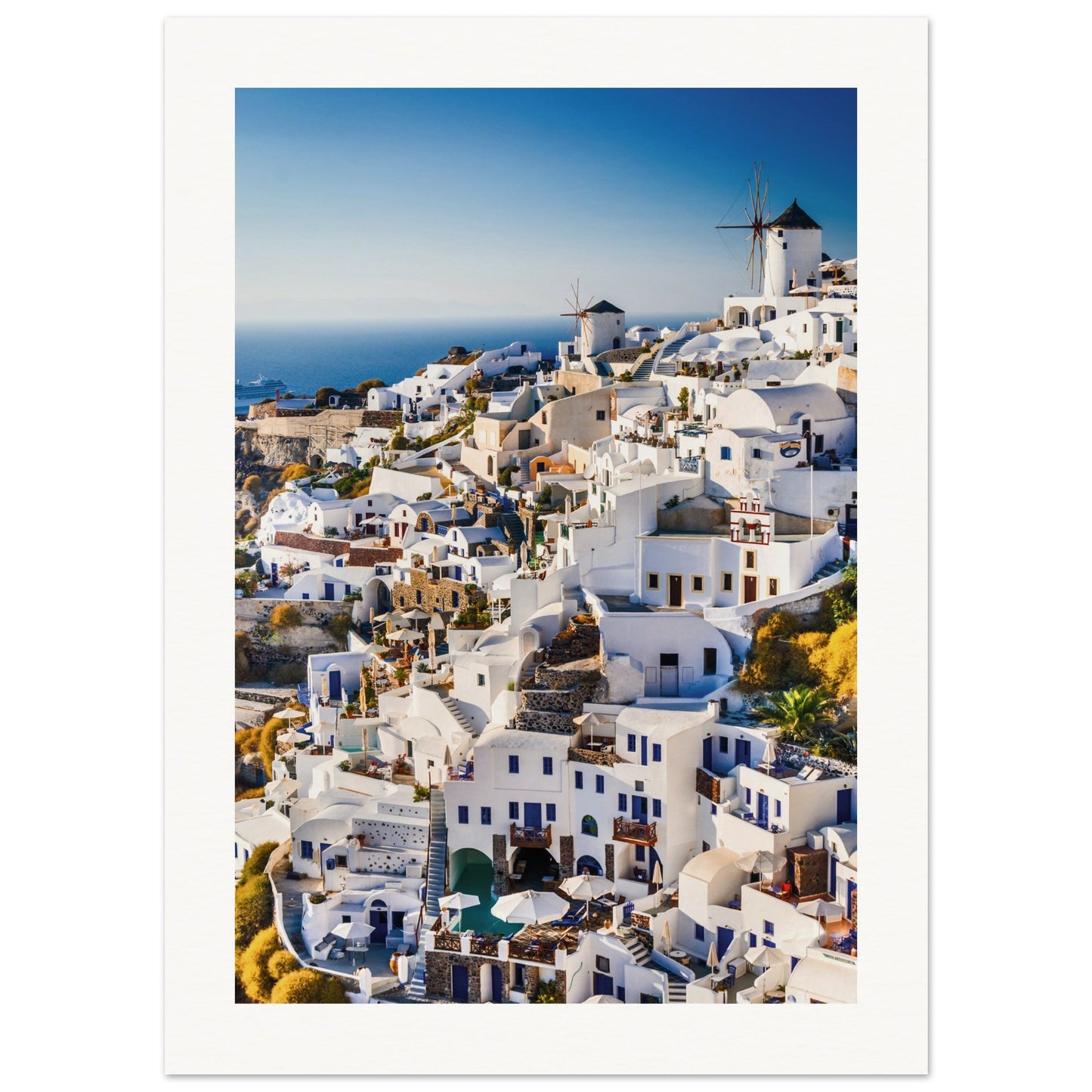 Whitewashed Buildings of Mykonos Poster