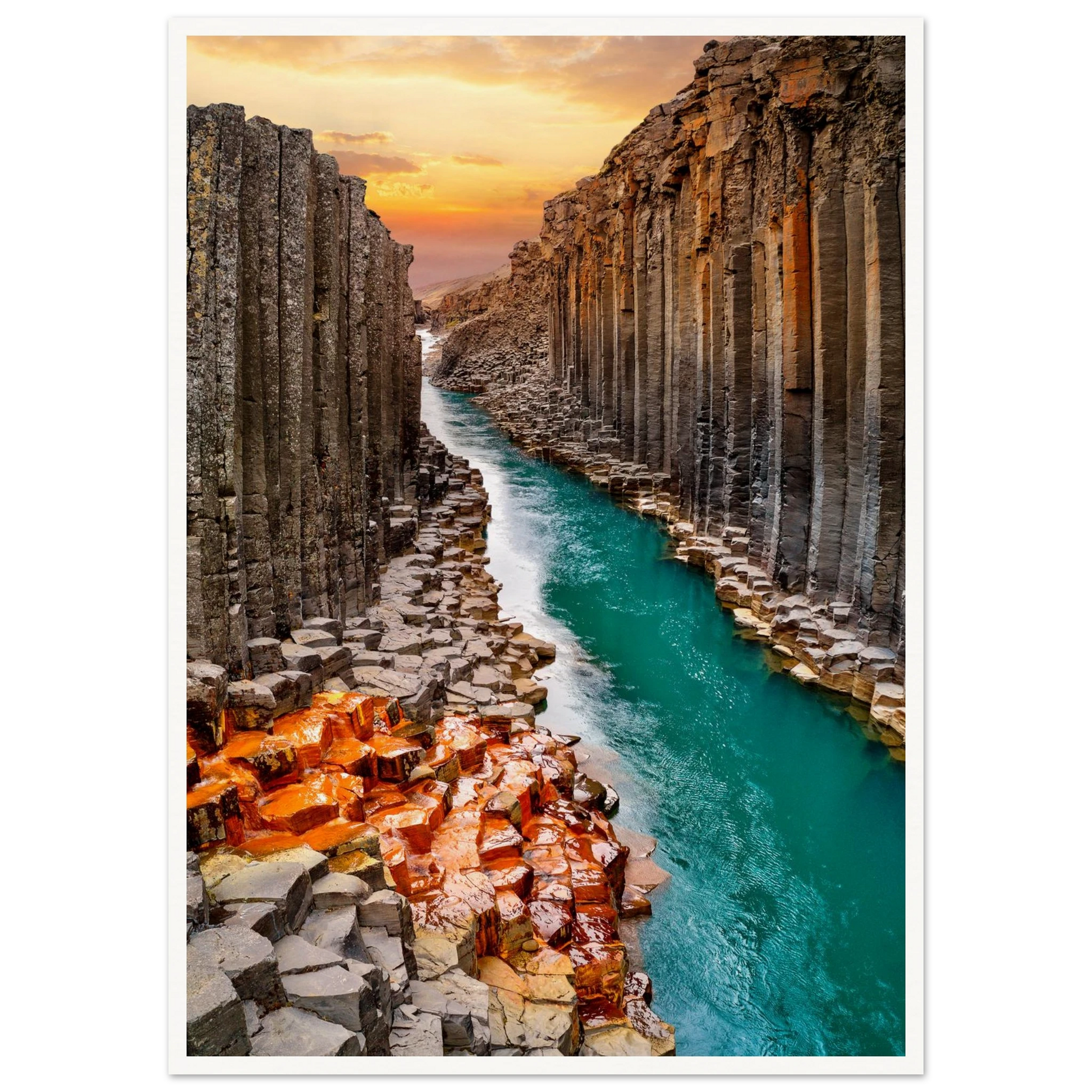 Iceland Rock Walls Poster 50x70 cm 20x28″ Border