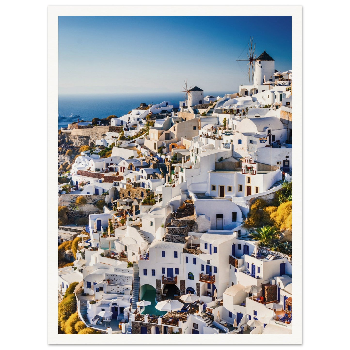 Whitewashed Buildings of Mykonos Poster