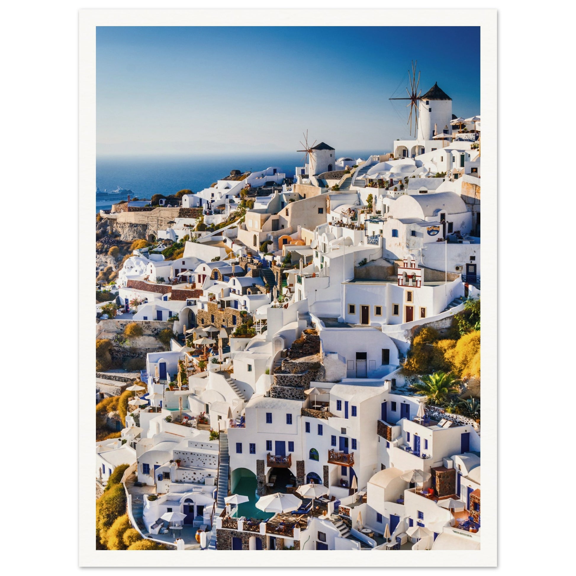 Whitewashed Buildings of Mykonos Poster