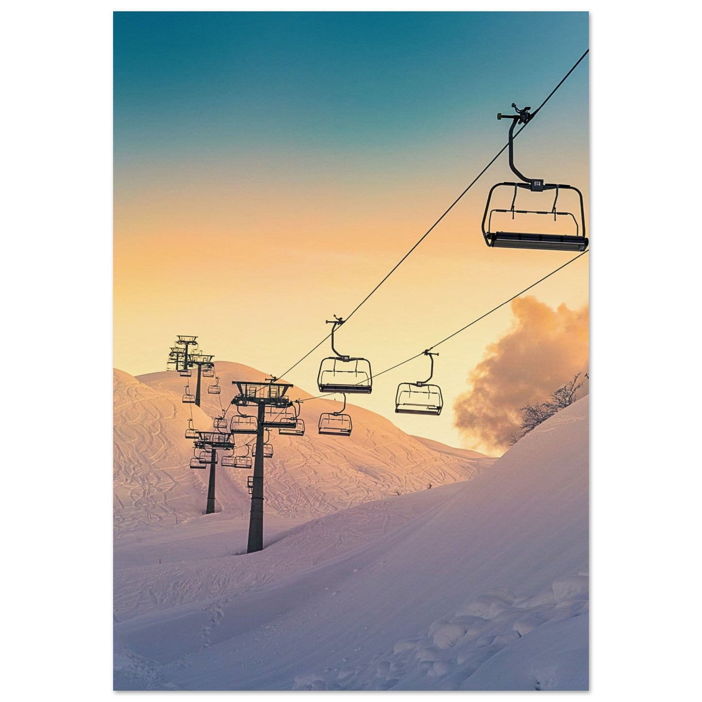 Golden Sunrise Ski Slovenia Poster 70x100 cm 28x40″ No Border