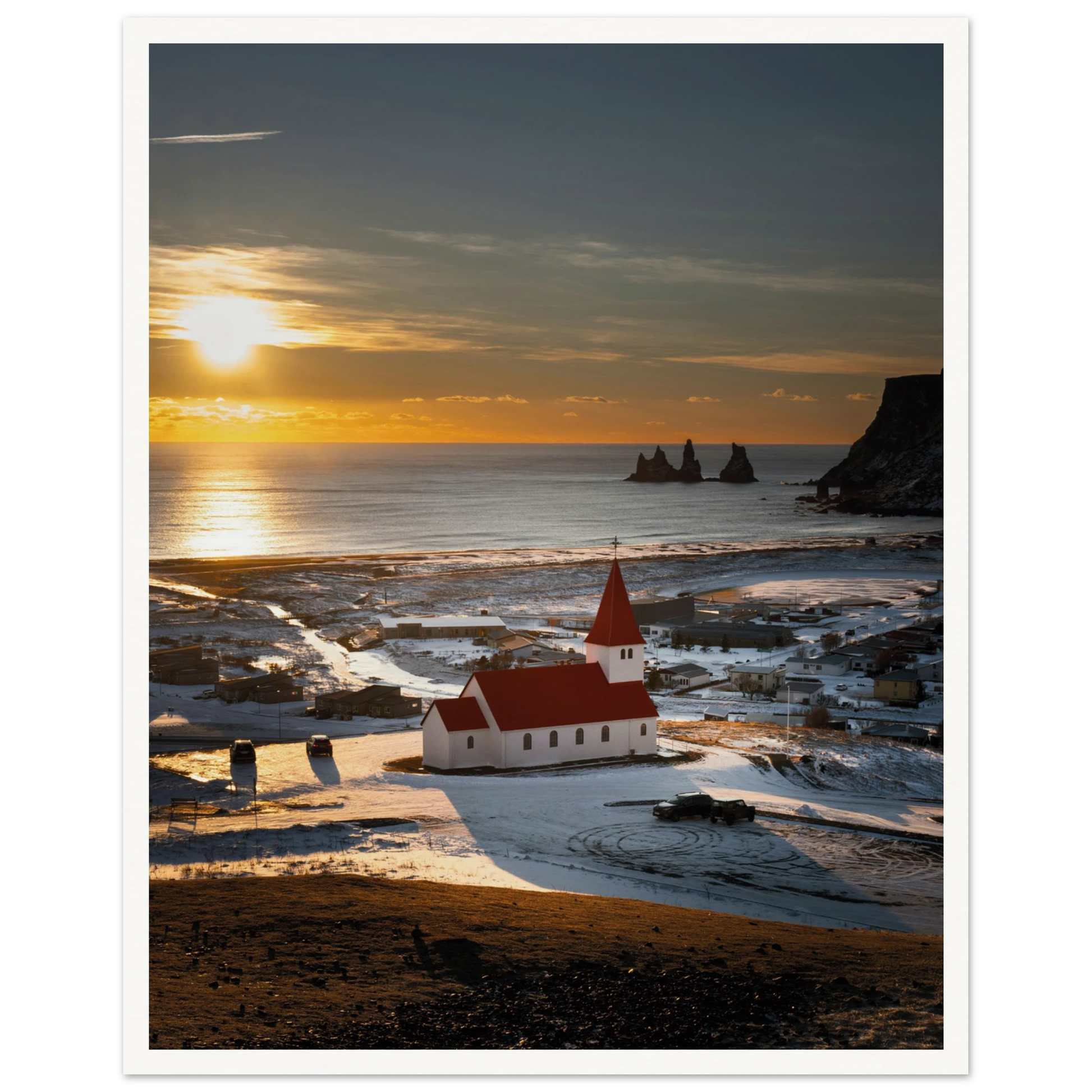 Vík í Mýrdal Red Roof Church Iceland Print