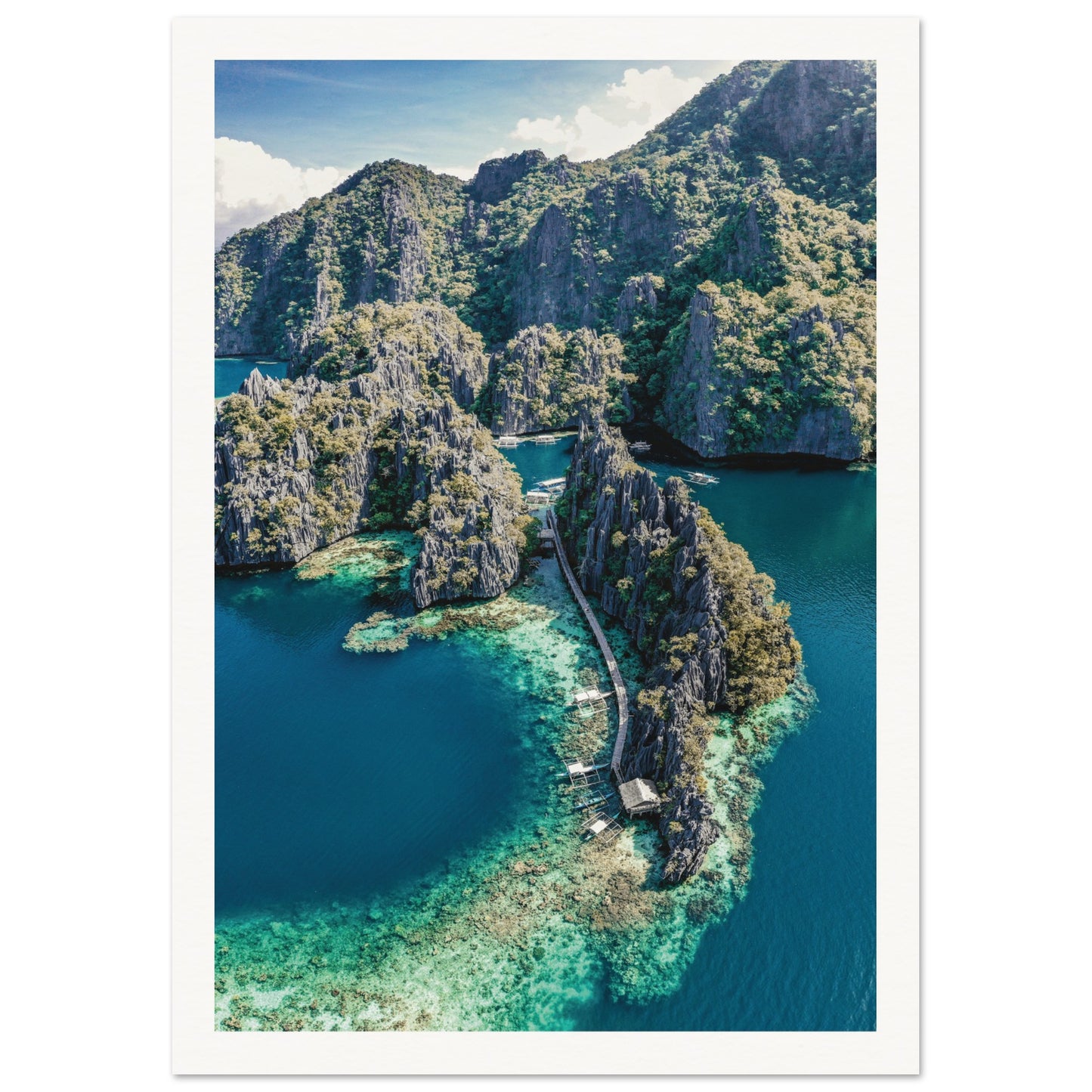 Twin Lagoon, Coron Island, Philippines A4 (21x29.7 cm) Border