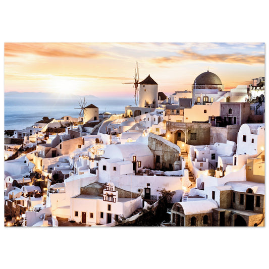 Sunset on Mykonos, Greece Poster A1 (59.4 x 84.1 cm) No Border