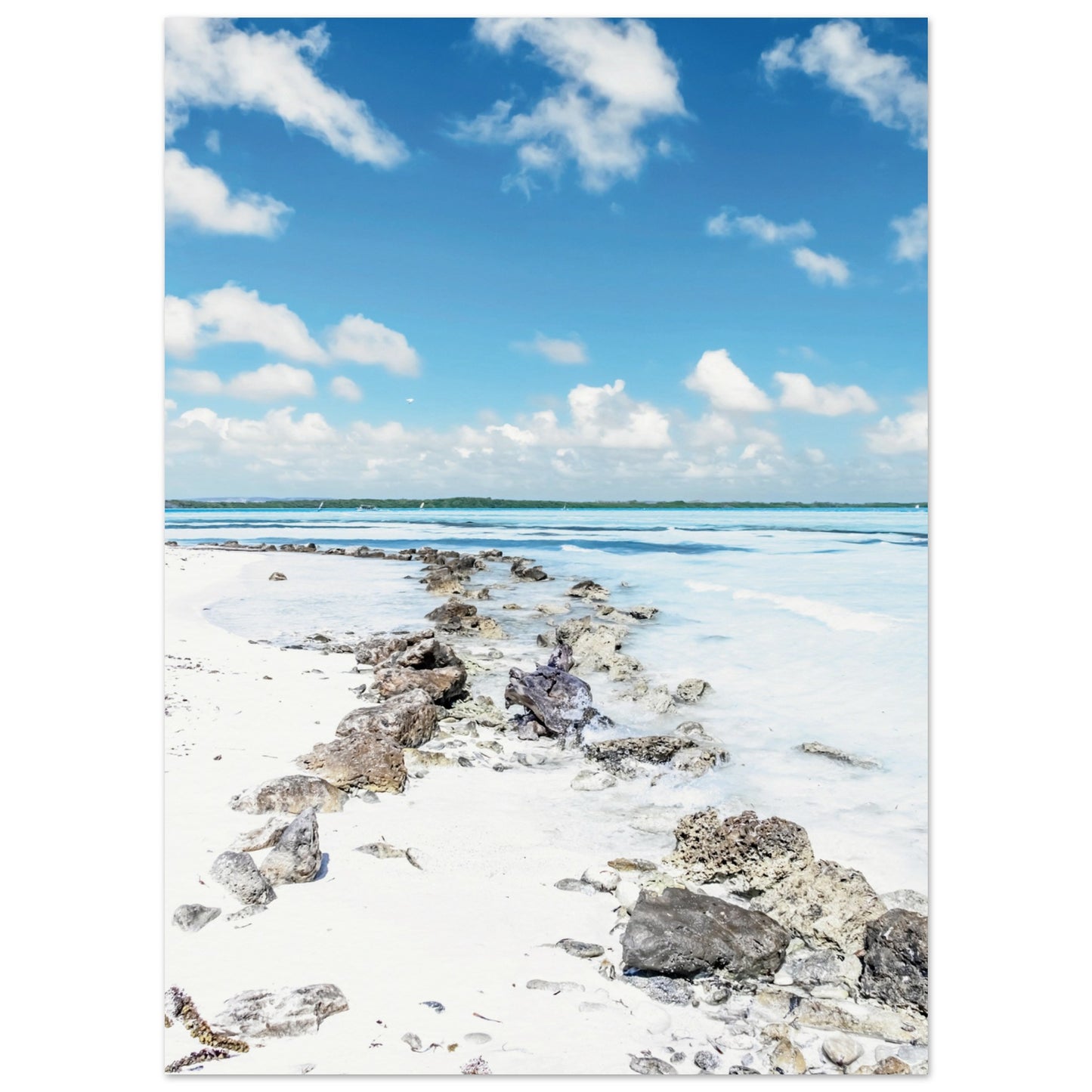 A Caribbean Sandy White Beach Poster 13x18 cm 5x7″ No Border