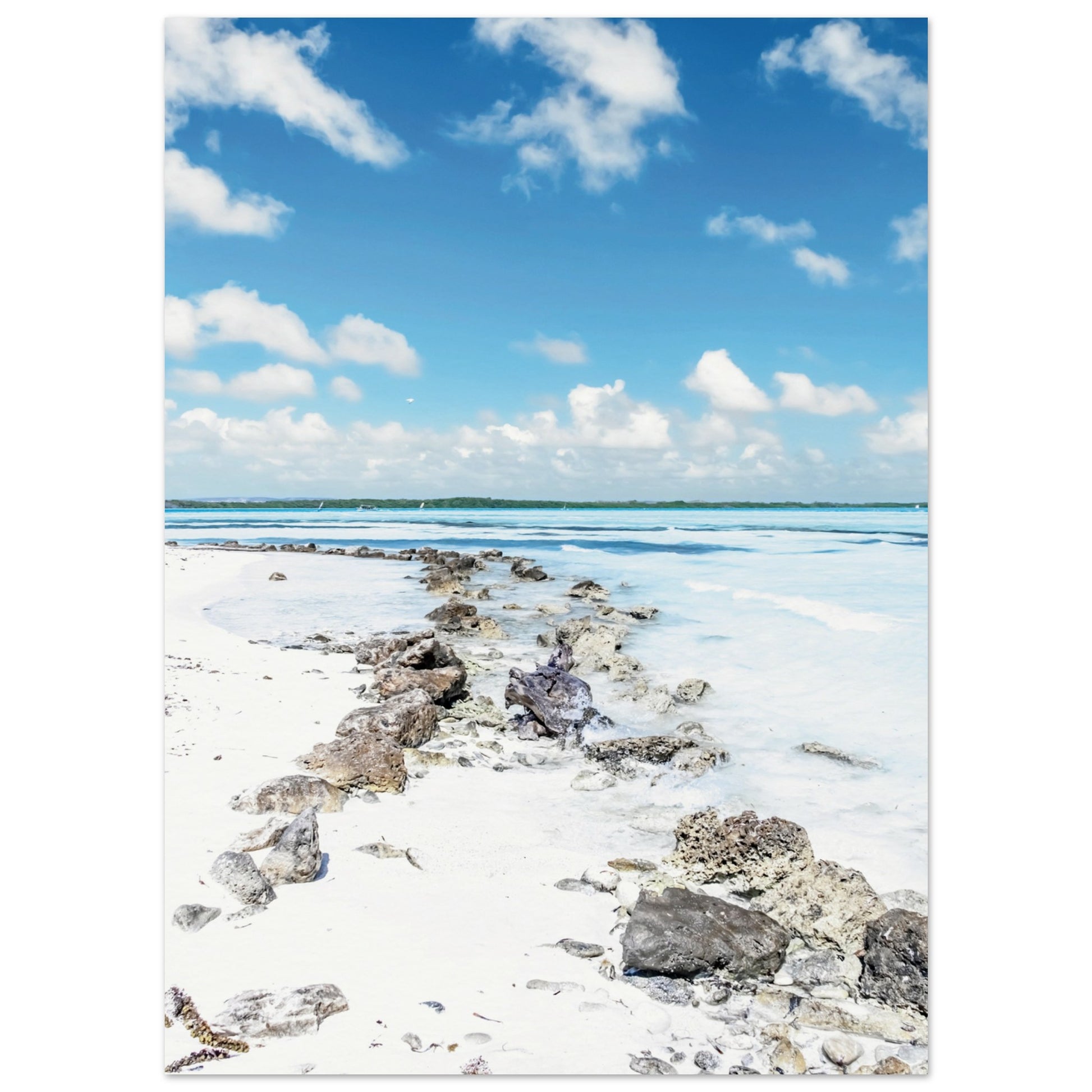 A Caribbean Sandy White Beach Poster 13x18 cm 5x7″ No Border