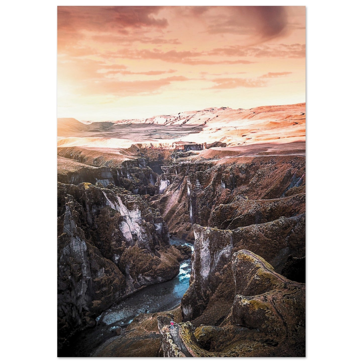 Fjaðrárgljúfur Canyon, Iceland Poster A4 (21x29.7 cm) No Border