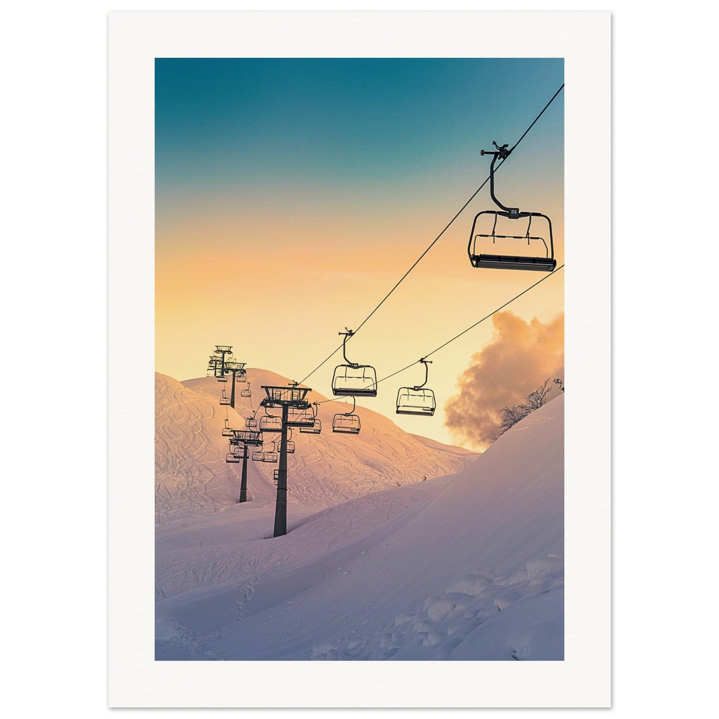 Golden Sunrise Ski Slovenia Poster 13x18 cm 5x7″ Border