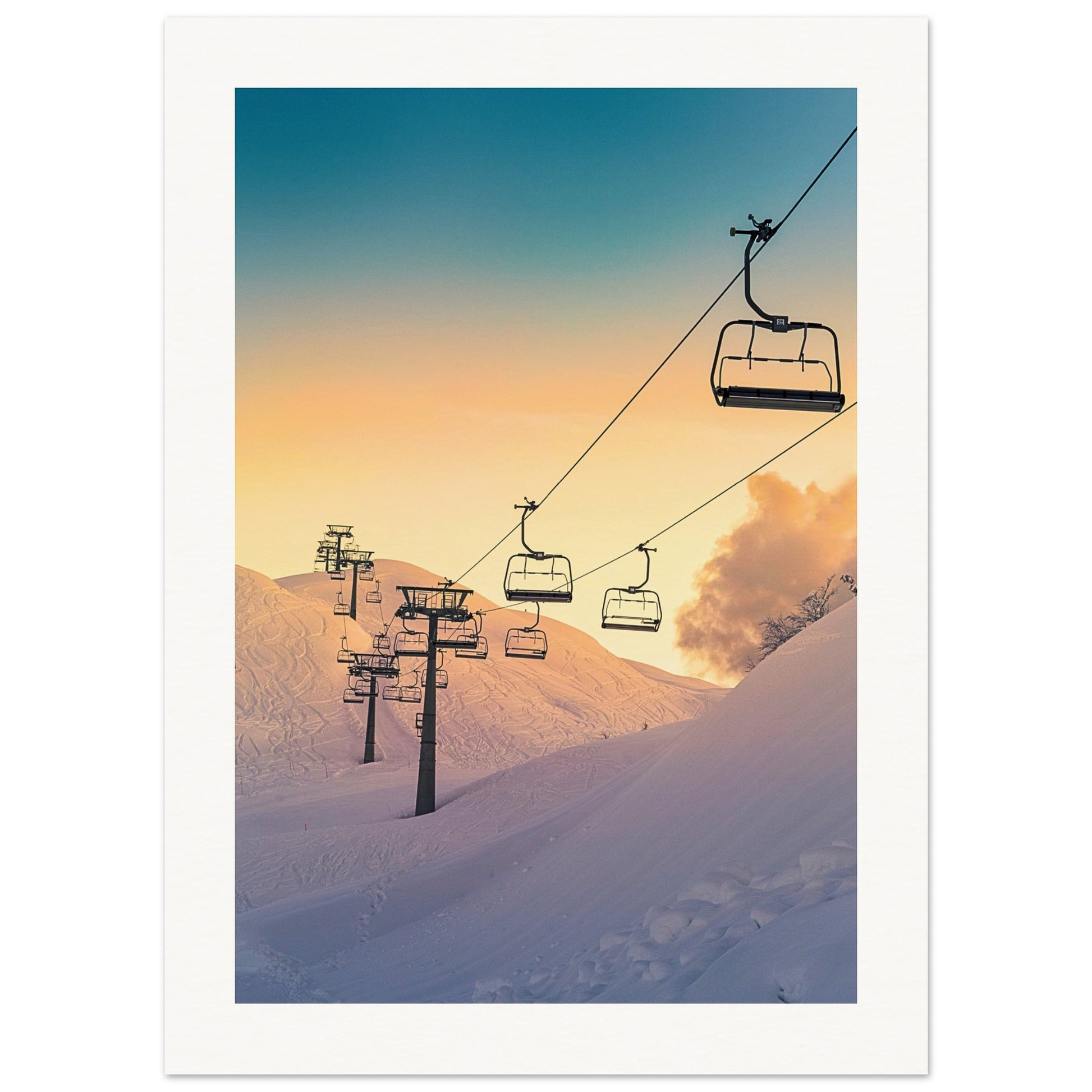 Golden Sunrise Ski Slovenia Print 13x18 cm 5x7″ Border