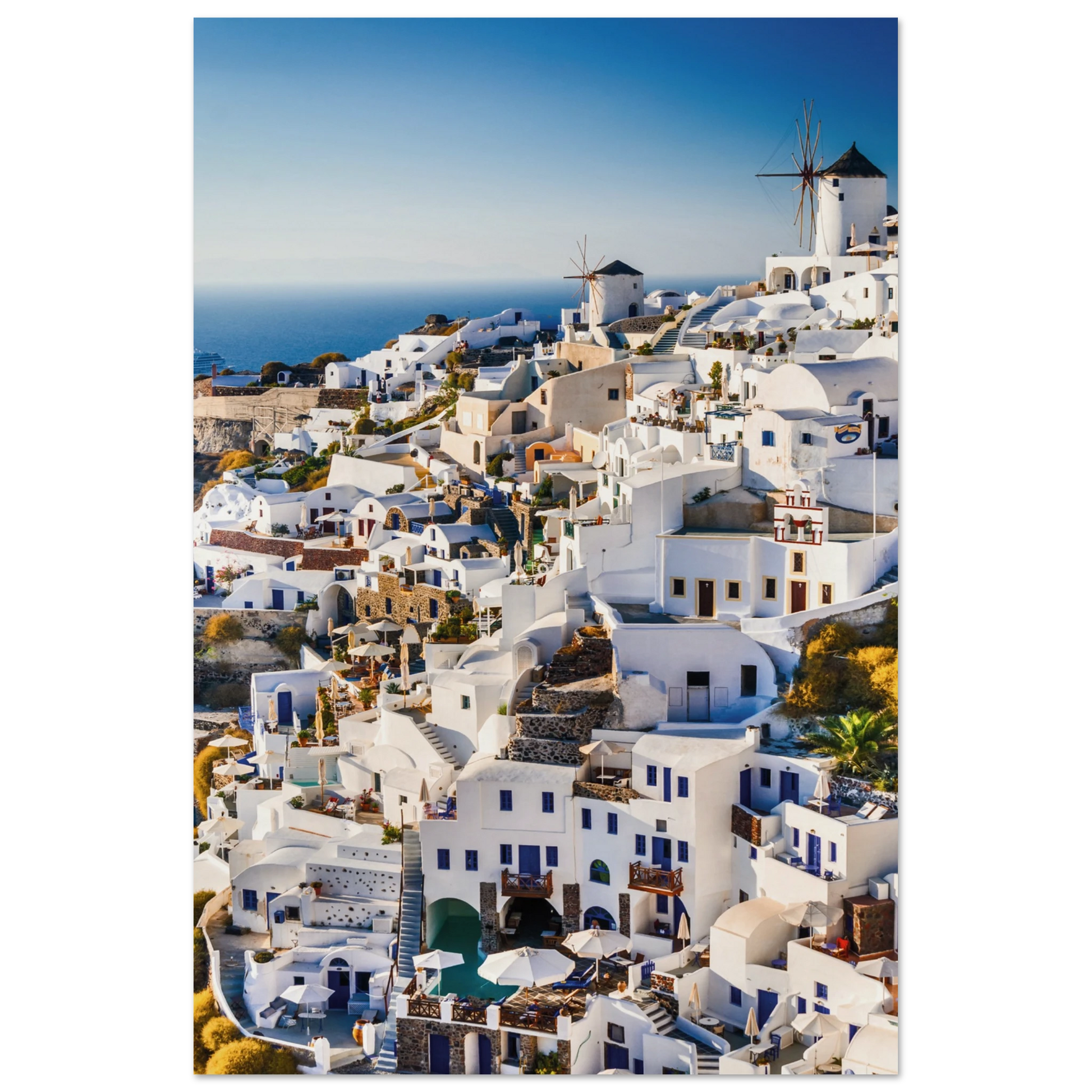 Whitewashed Buildings of Mykonos Print