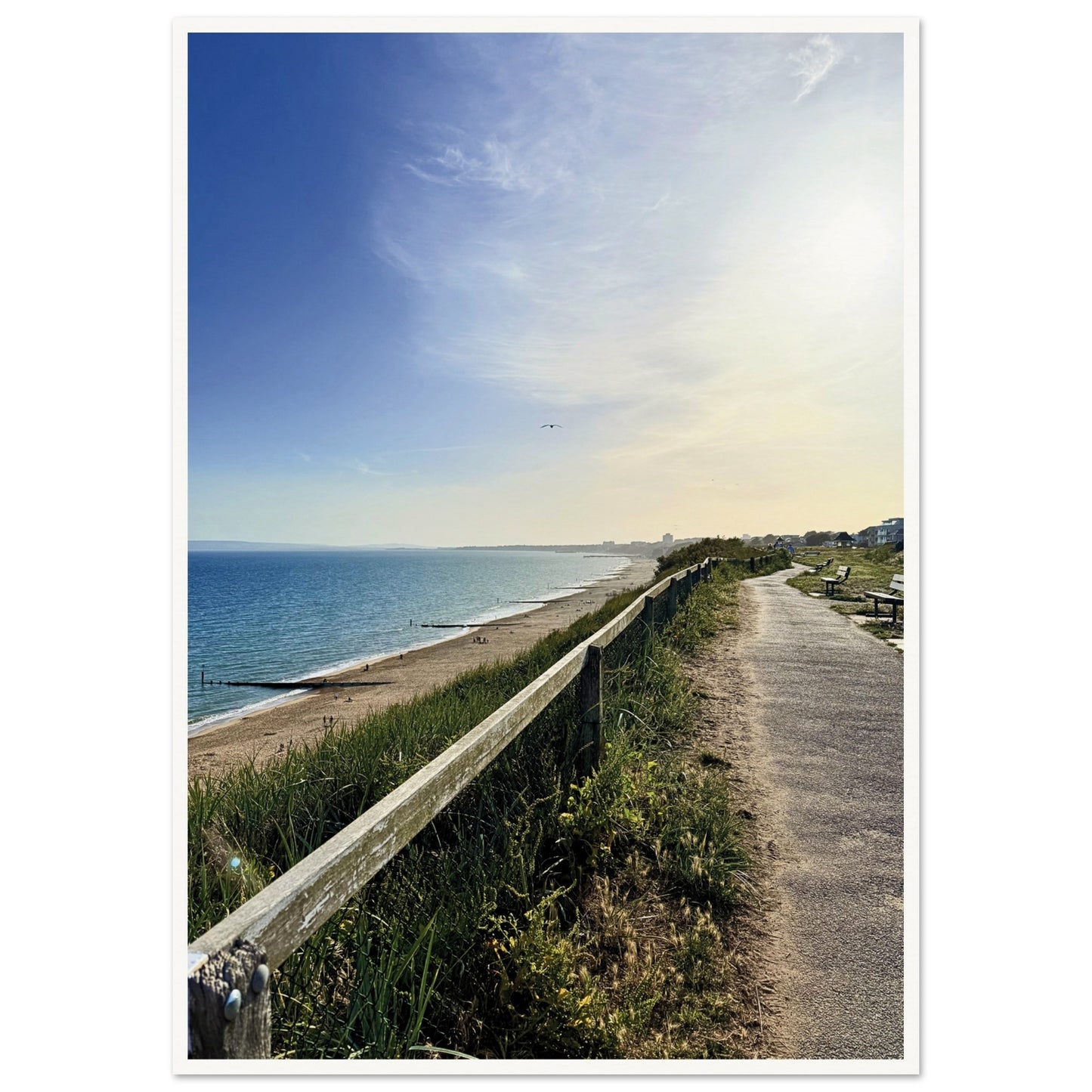 Southbourne Beach Bournemouth, UK Poster A1 (59.4 x 84.1 cm) Border