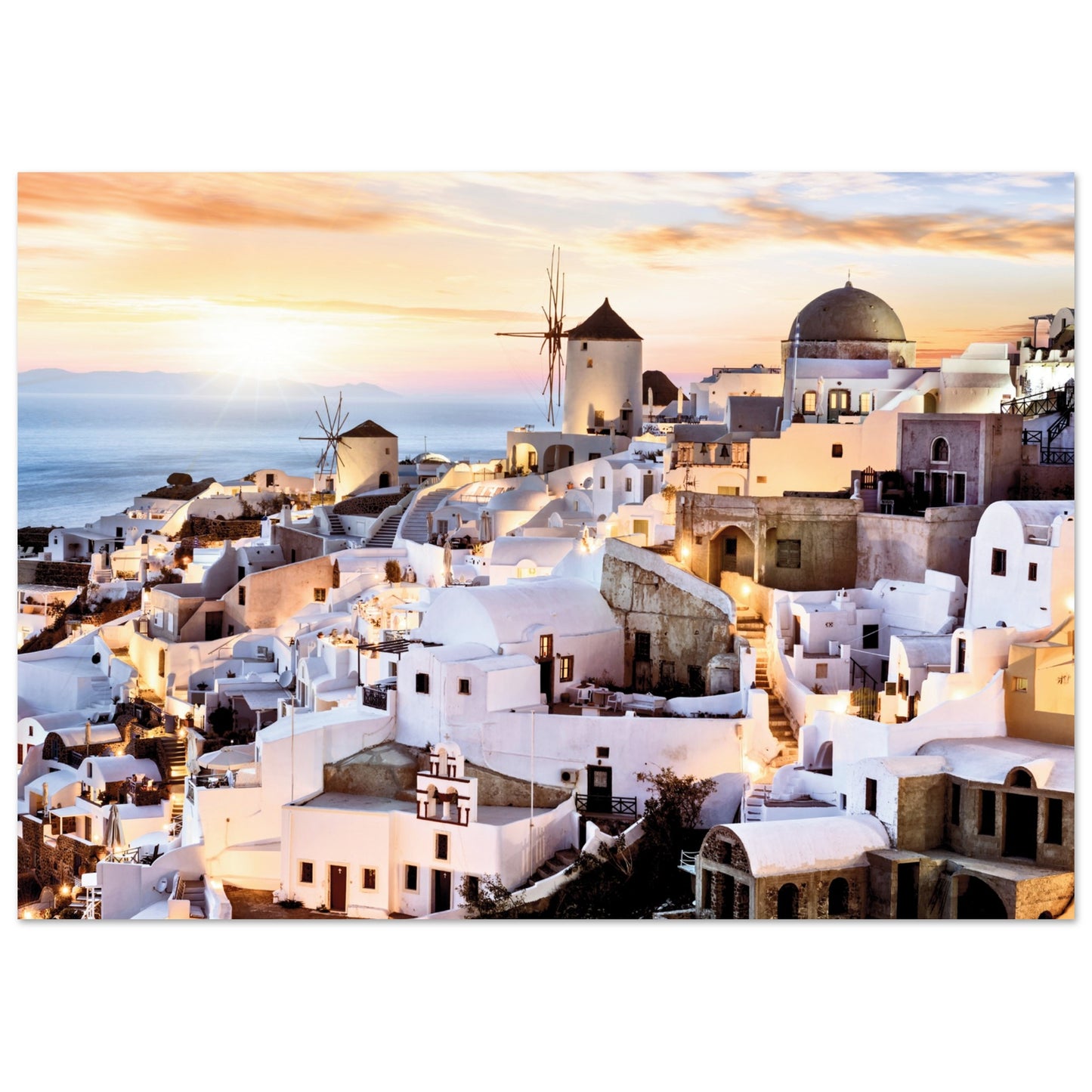 Sunset on Mykonos, Greece Poster A3 (29.7 x 42 cm) No Border