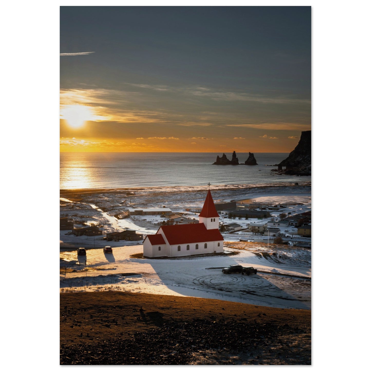 Vík í Mýrdal Red Roof Church Iceland Poster