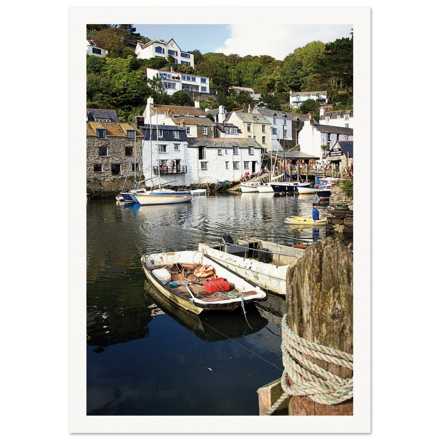Polperro Cornwall, UK Poster 21x29.7 cm 8x12" Border