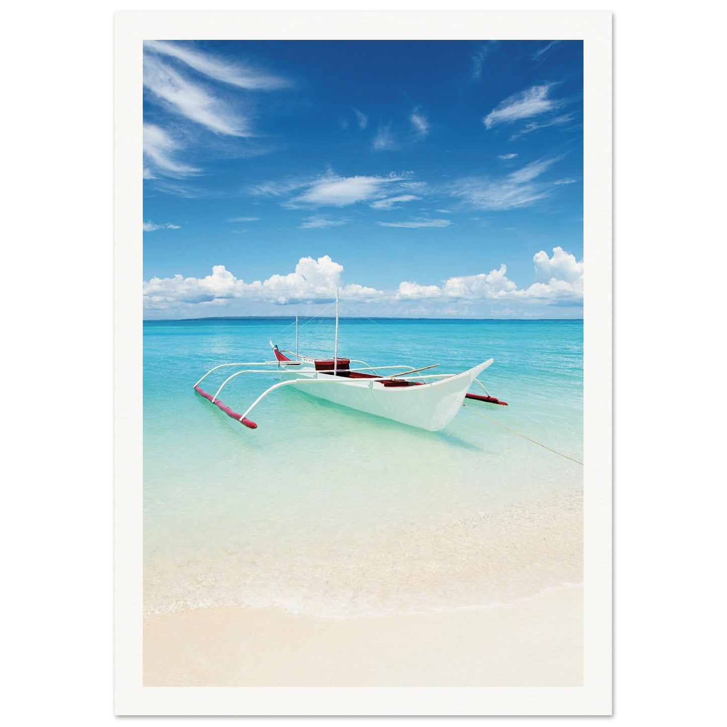 Boat on Bantanya Island, Philippines Print A4 (21x29.7 cm ) Border