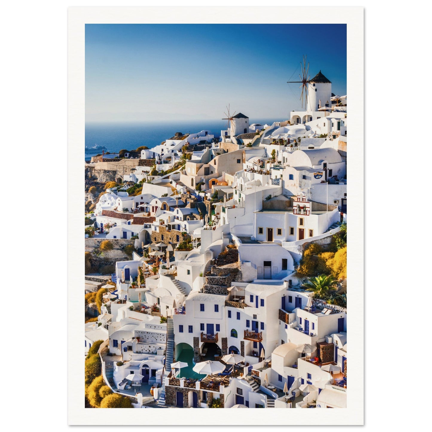 Whitewashed Buildings of Mykonos Poster
