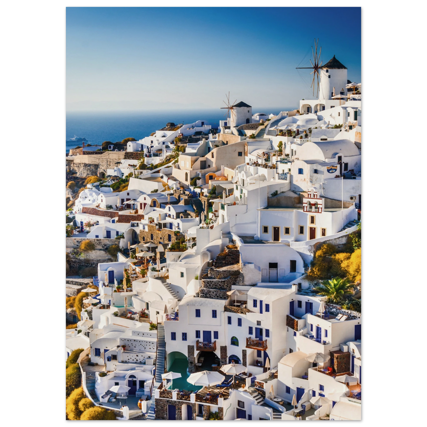 Whitewashed Buildings of Mykonos Poster 50x70 cm 20x28″ No Border