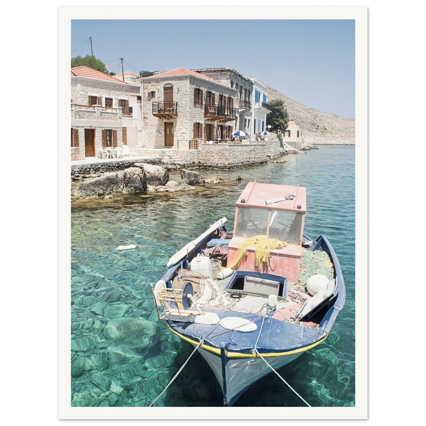 Shores of Crete Fishing Boat Poster