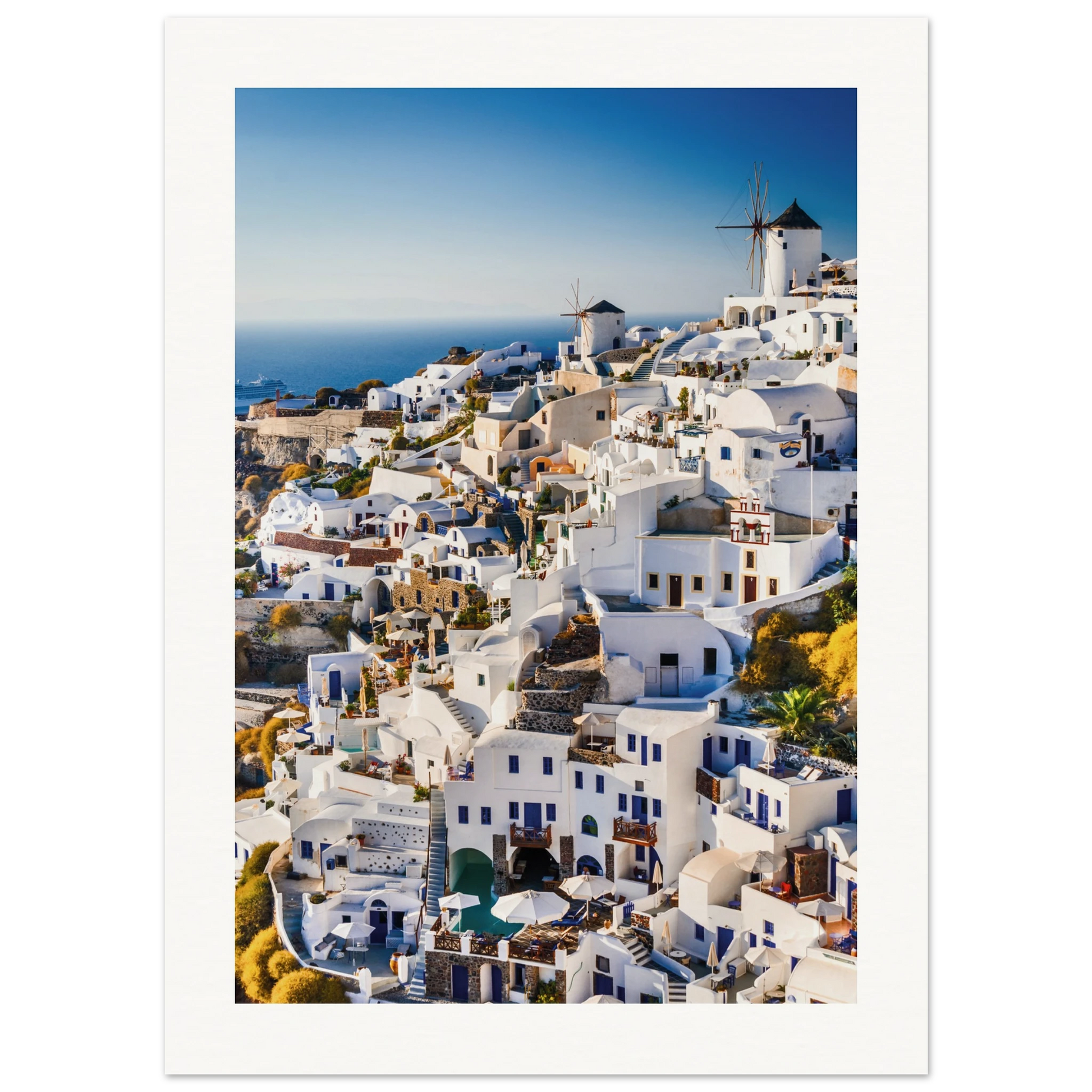 Whitewashed Buildings of Mykonos Print