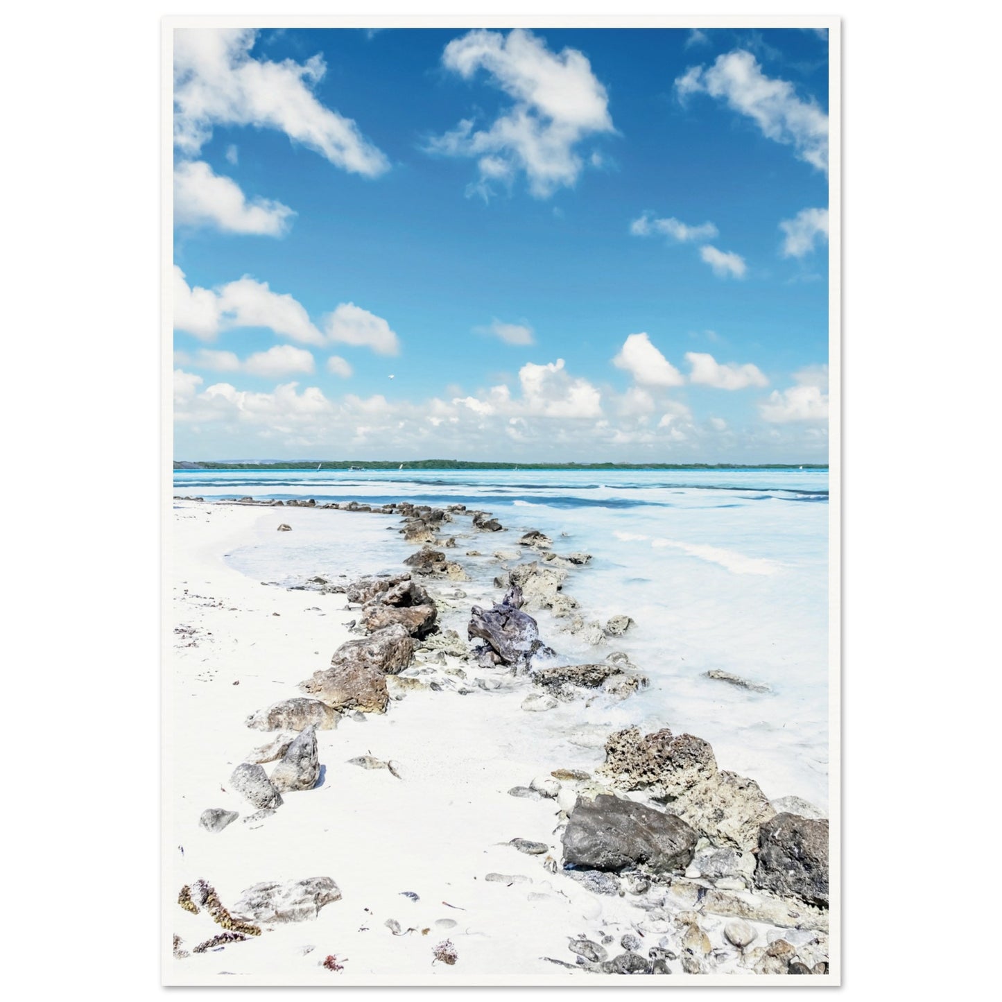 A Caribbean Sandy White Beach Poster 70x100 cm 28x40″ Border